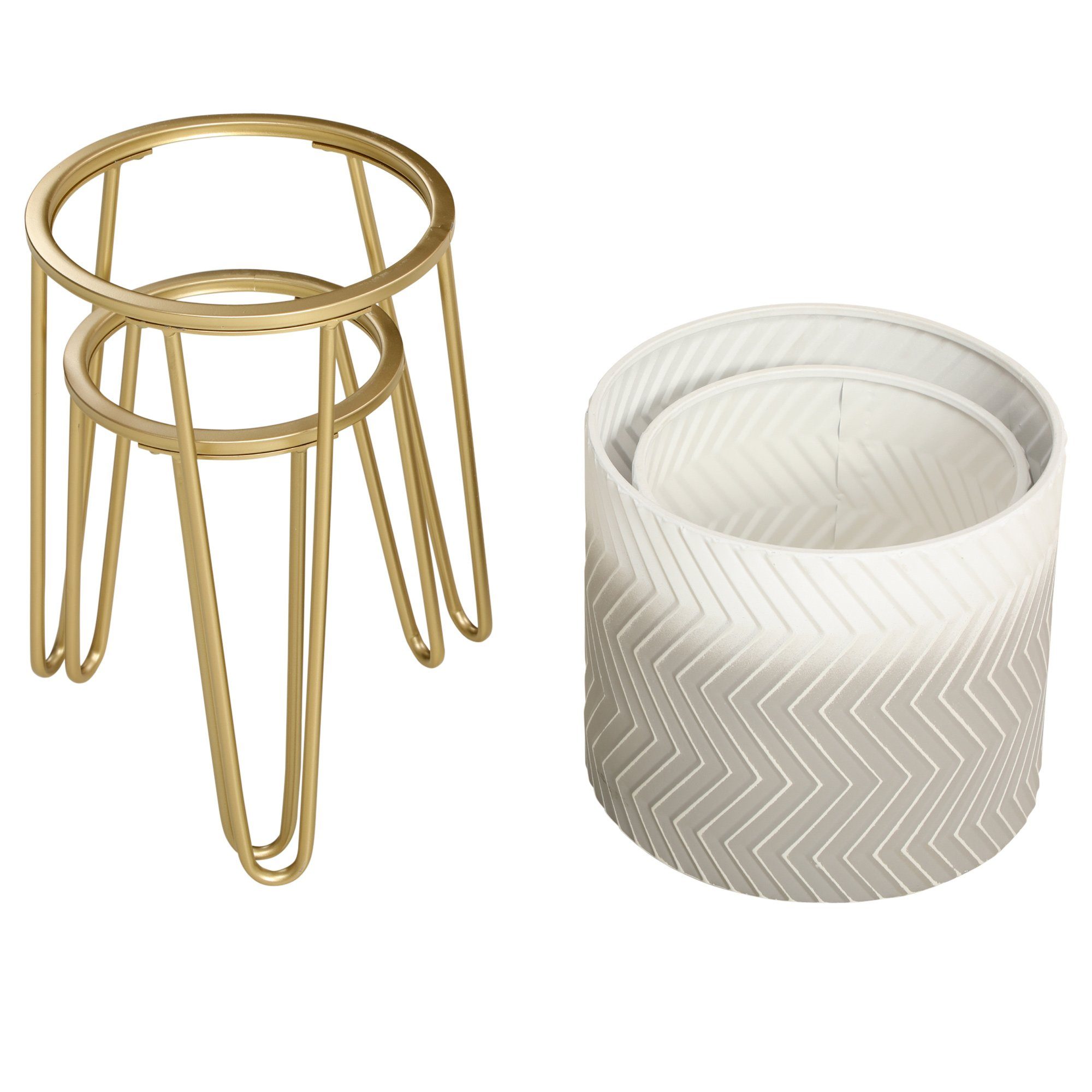 Outsunny Flower Stand Plant Stand with Frame, Planter (Flower Pots, 2 pcs., Decorative Round Planters), Metal 30 x 30 x 67 cm