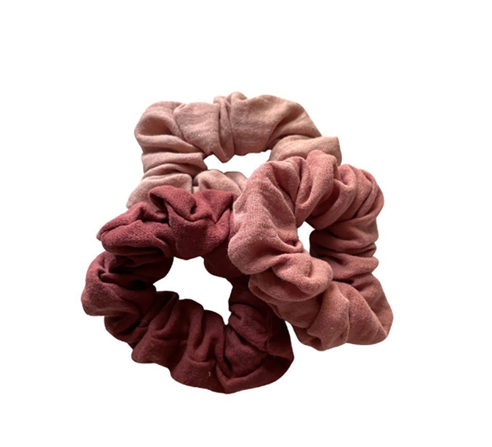 3 / / aus Haargummi Baumwolle aus Altrosa Set, Haarband, von Haargummi Hellrosa Herzen Scrunchies Rosenholz Musselin