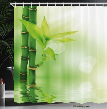 Abakuhaus Duschvorhang Moderner Digitaldruck mit 12 Haken auf Stoff Wasser Resistent Breite 175 cm, Höhe 180 cm, Pflanze Bambus aus Wasser