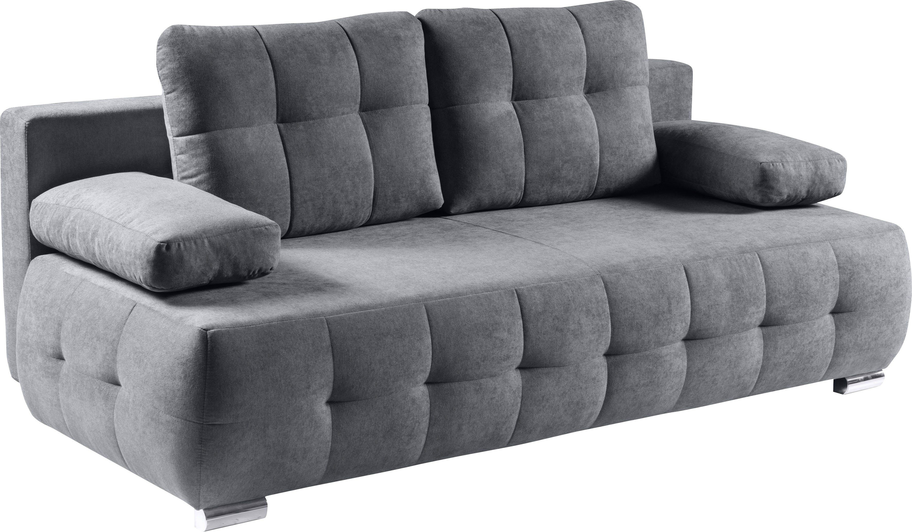 grau | und Schlafcouch 2-Sitzer grau | & mit Schlafsofa Bettkasten Indigo, Federkern Sofa grau WERK2