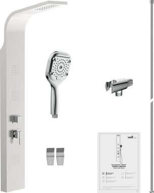 welltime Duschsäule Miami, Höhe 164 cm, Duschsystem mit Regendusche,Massagedüsen & Handbrause mit 3 Funktionen