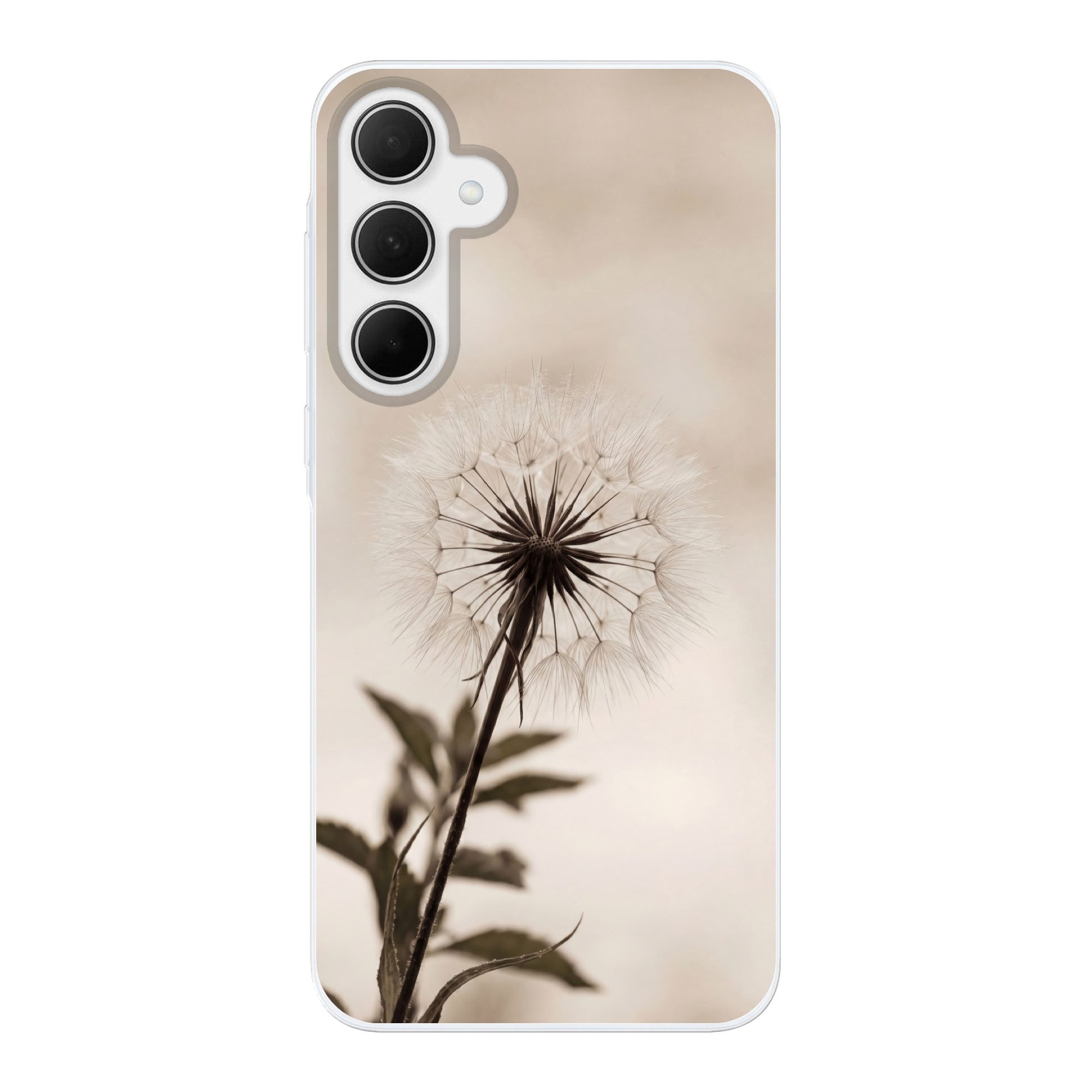 MuchoWow Handyhülle für Samsung Galaxy A35 5G Pusteblume - Minimalistisch - Weiß, Smartphone-Bumper, Print, Handy Schutzhülle Dünn