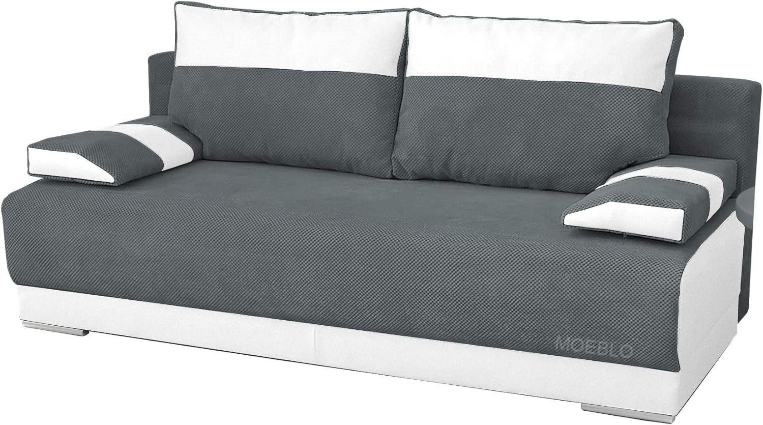 MOEBLO Schlafsofa NISA, Couch für Wohnzimmer, Sofagarnitur Polstersofa Wohnlandschaft, mit Relaxfunktion
