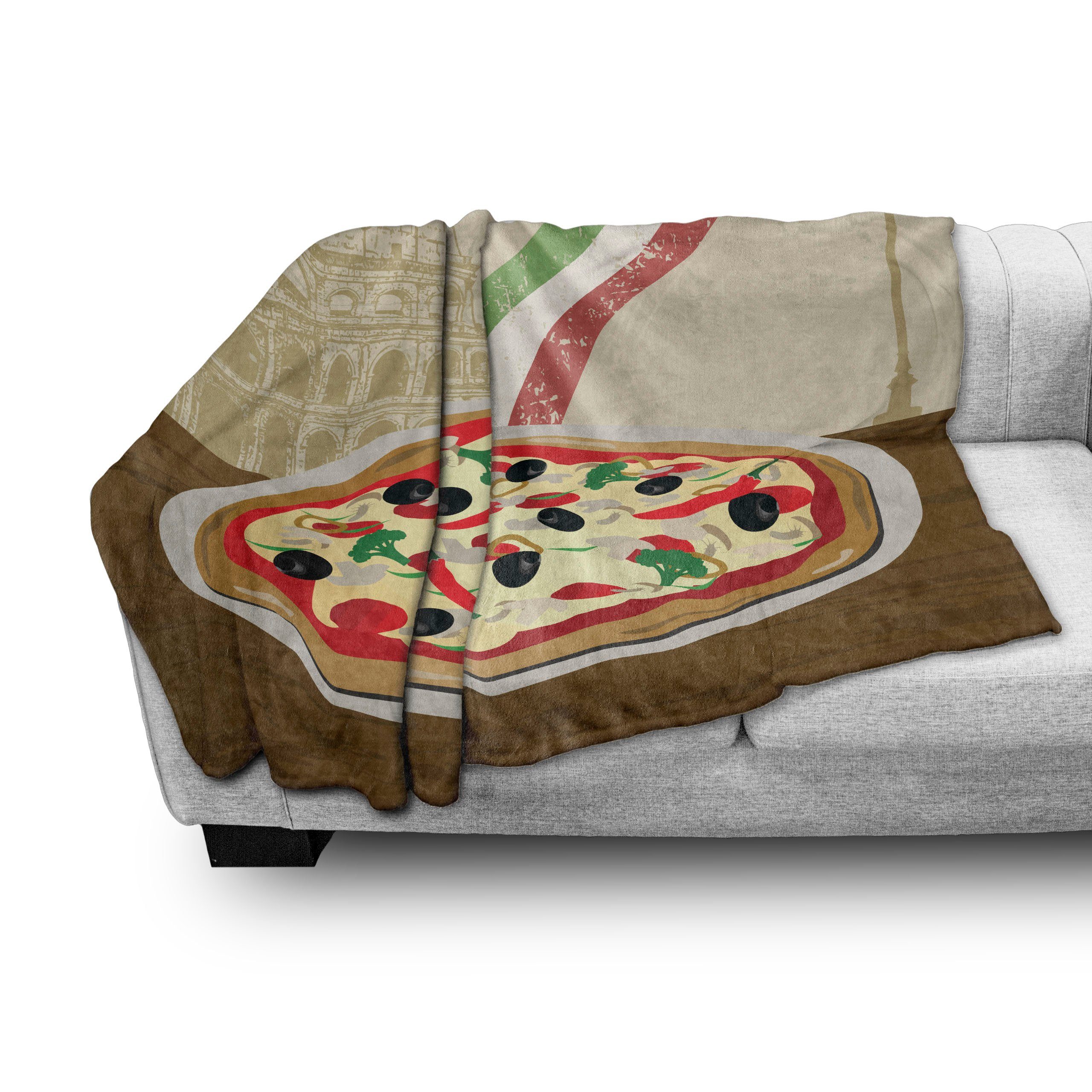 Pizza für und Colloseum Plüsch Italienische Abakuhaus, Innen- Außenbereich, Gemütlicher Küche den Wohndecke
