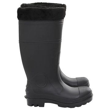 vidaXL Wathose Gummistiefel mit Herausnehmbarem Innenfutter Schwarz Gr. 40 PVC