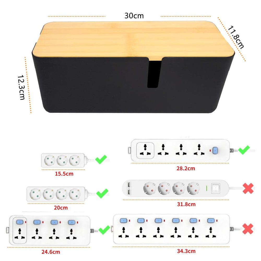 TUWENA Kabelkanal Kabelmanagementbox,Kabelorganizer zum Verstecken von Kabeln&Steckdosen