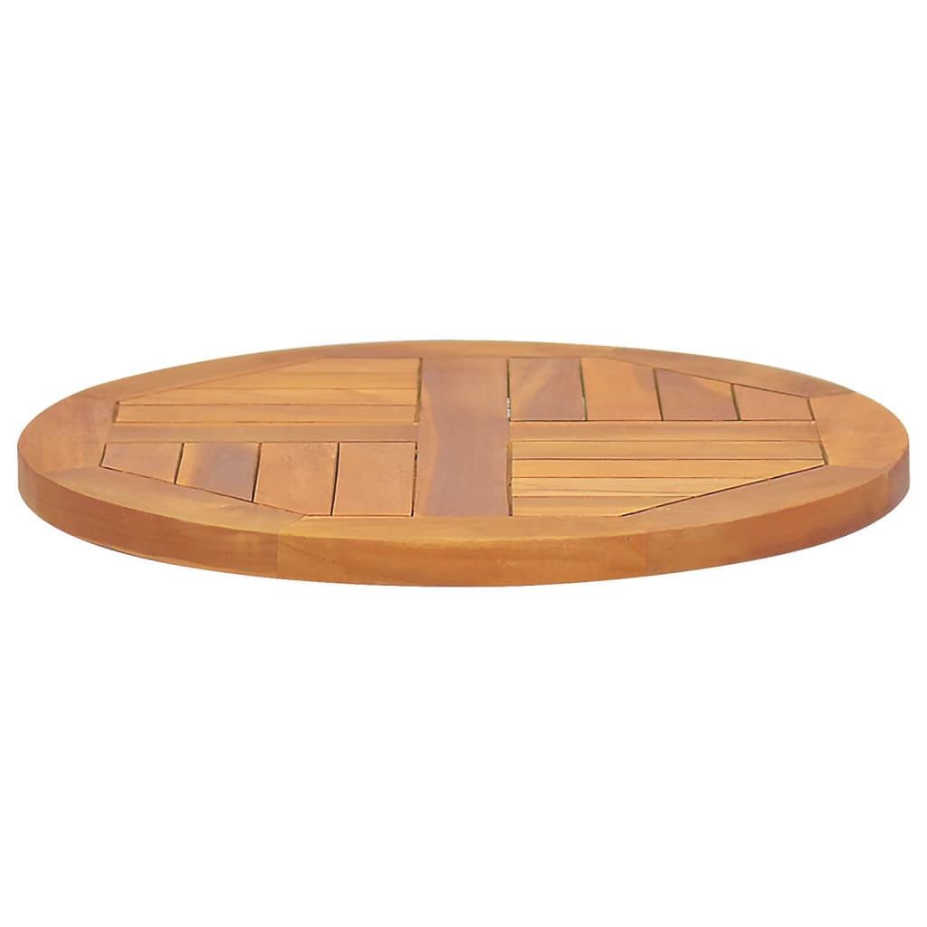 vidaXL Tischplatte, Massivholz Teak Rund 2,5 cm 50 cm