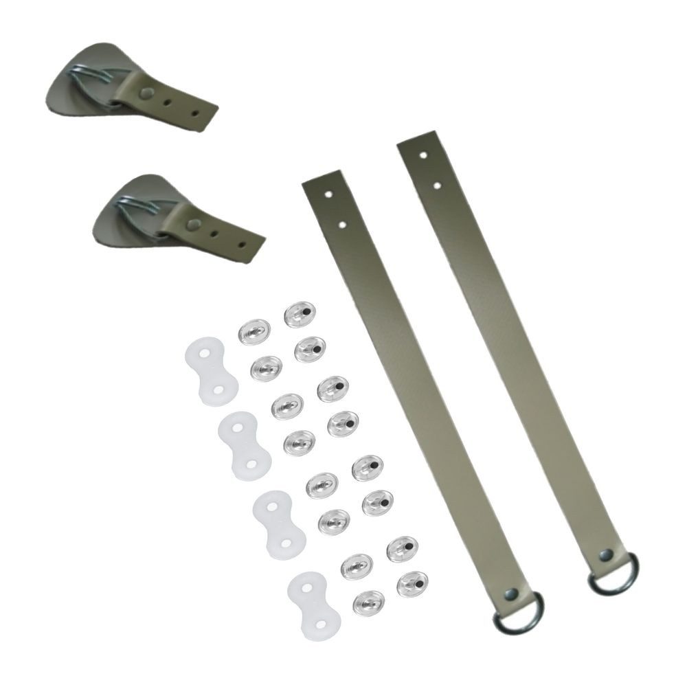 Miederhoff Anhänger 2x Aufrollkappe, 2x Aufrollriemen, 4x Calott Nieten Riemenlänge 300mm