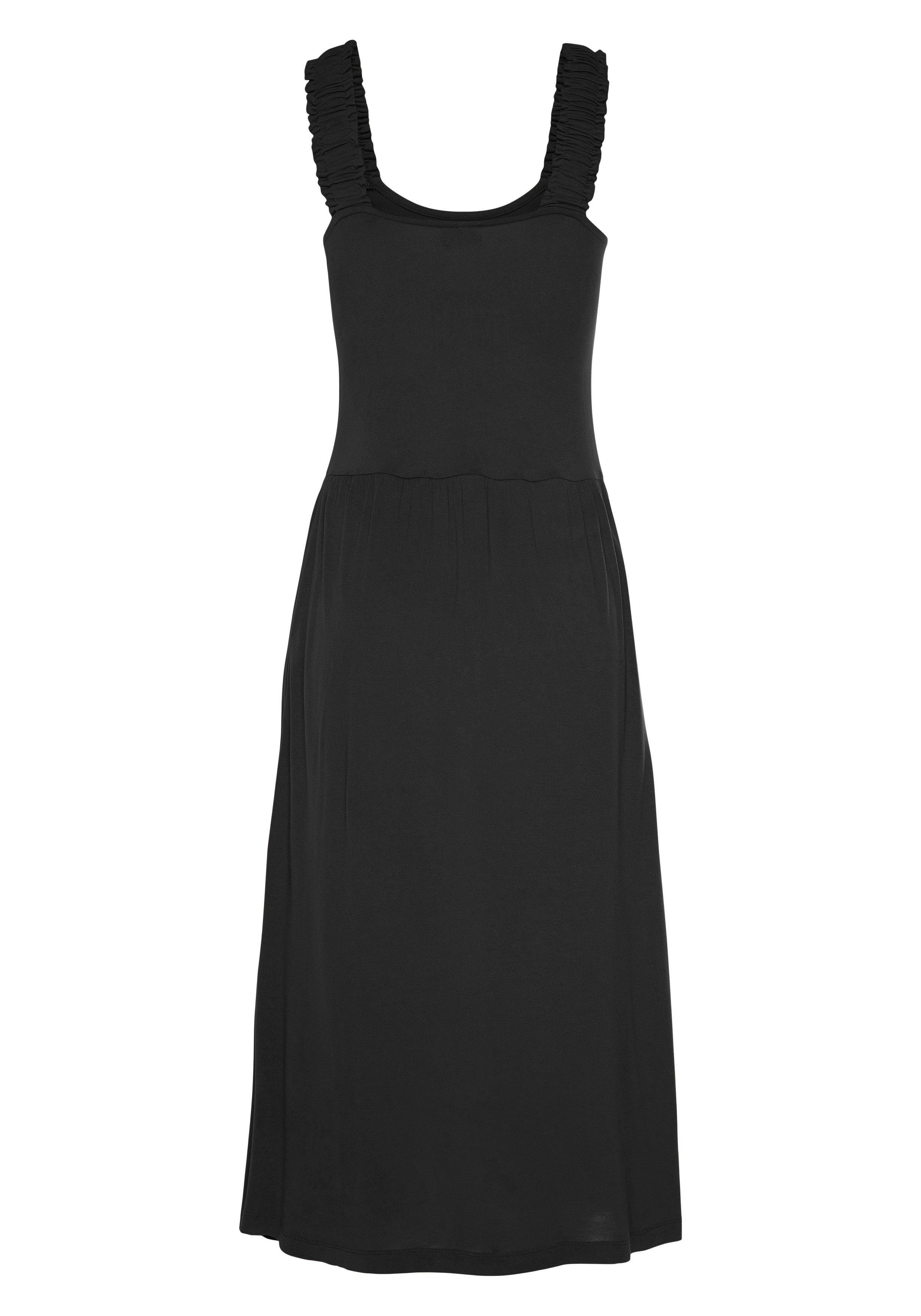 Jerseykleid mit Taschen, kniebedeckendes Sommerkleid aus Viskose