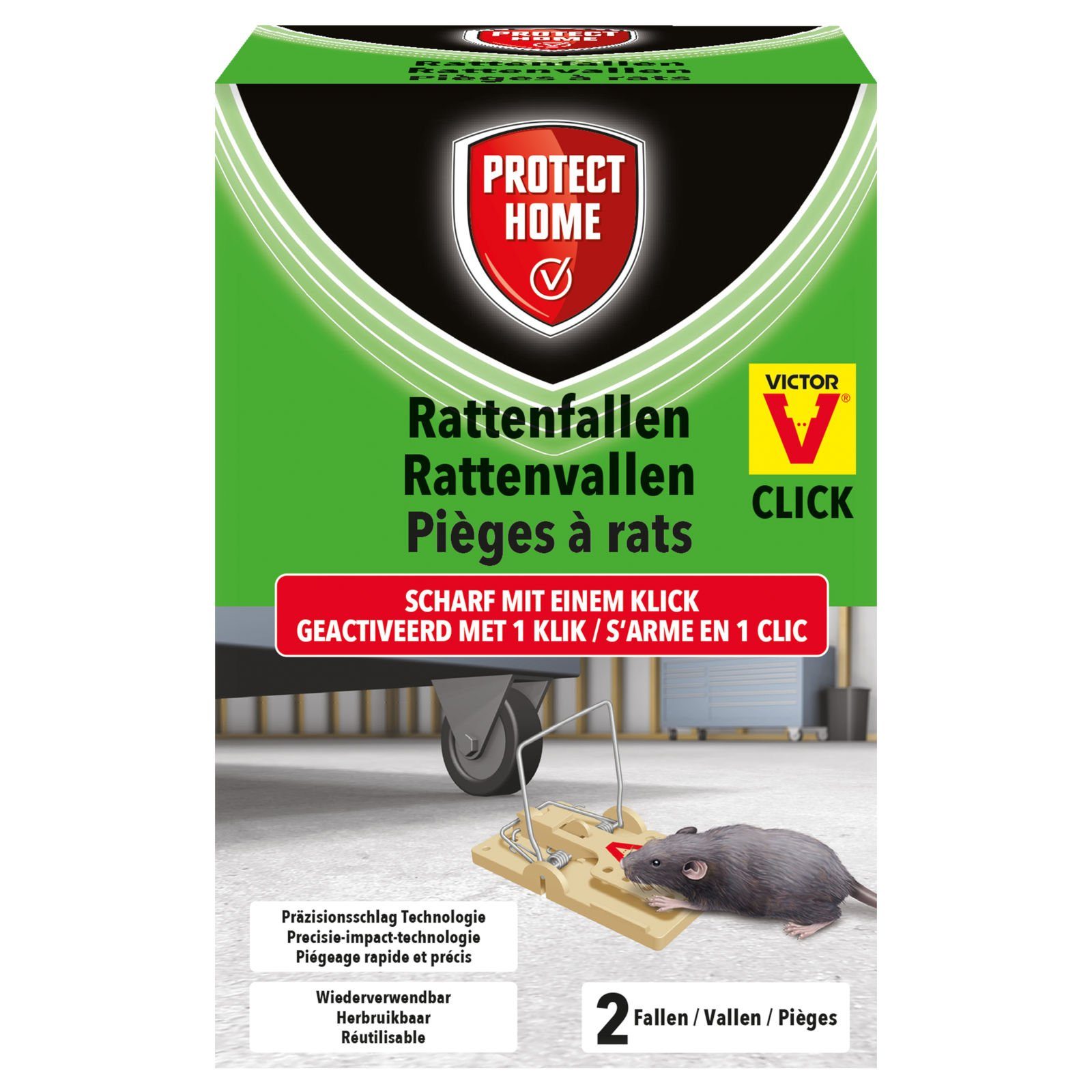 Schlagfalle Rattenfallen Click 2 Stück