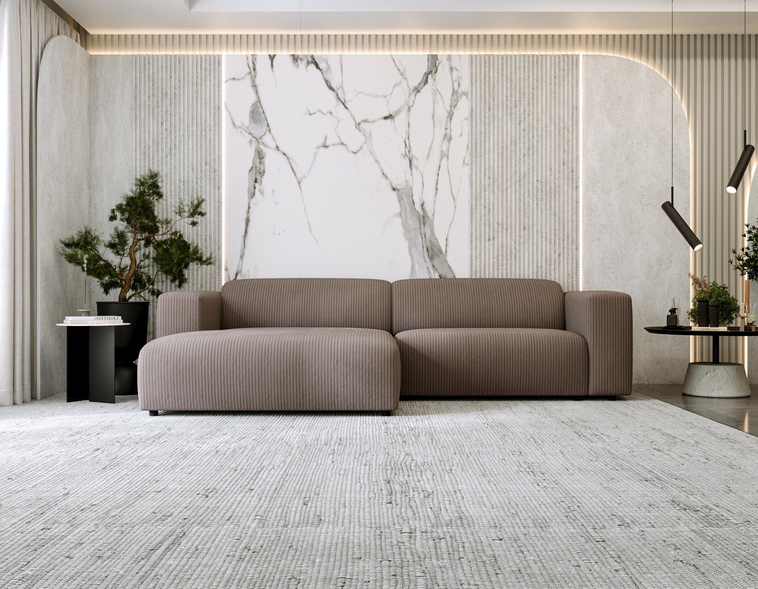 MKS MÖBEL Ecksofa PASADENA, Set, Wellenfedern, günstig online kaufen