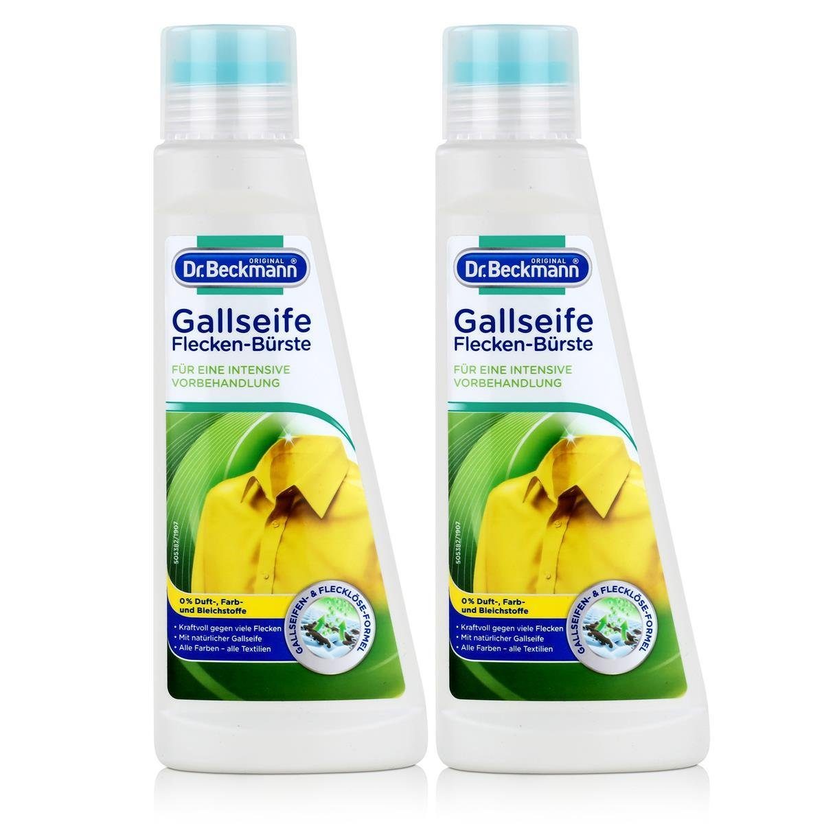 Dr. Beckmann 2x Dr. Beckmann Gallseife Flecken-Bürste 250 ml - Alle Farben - alle T Fleckentferner