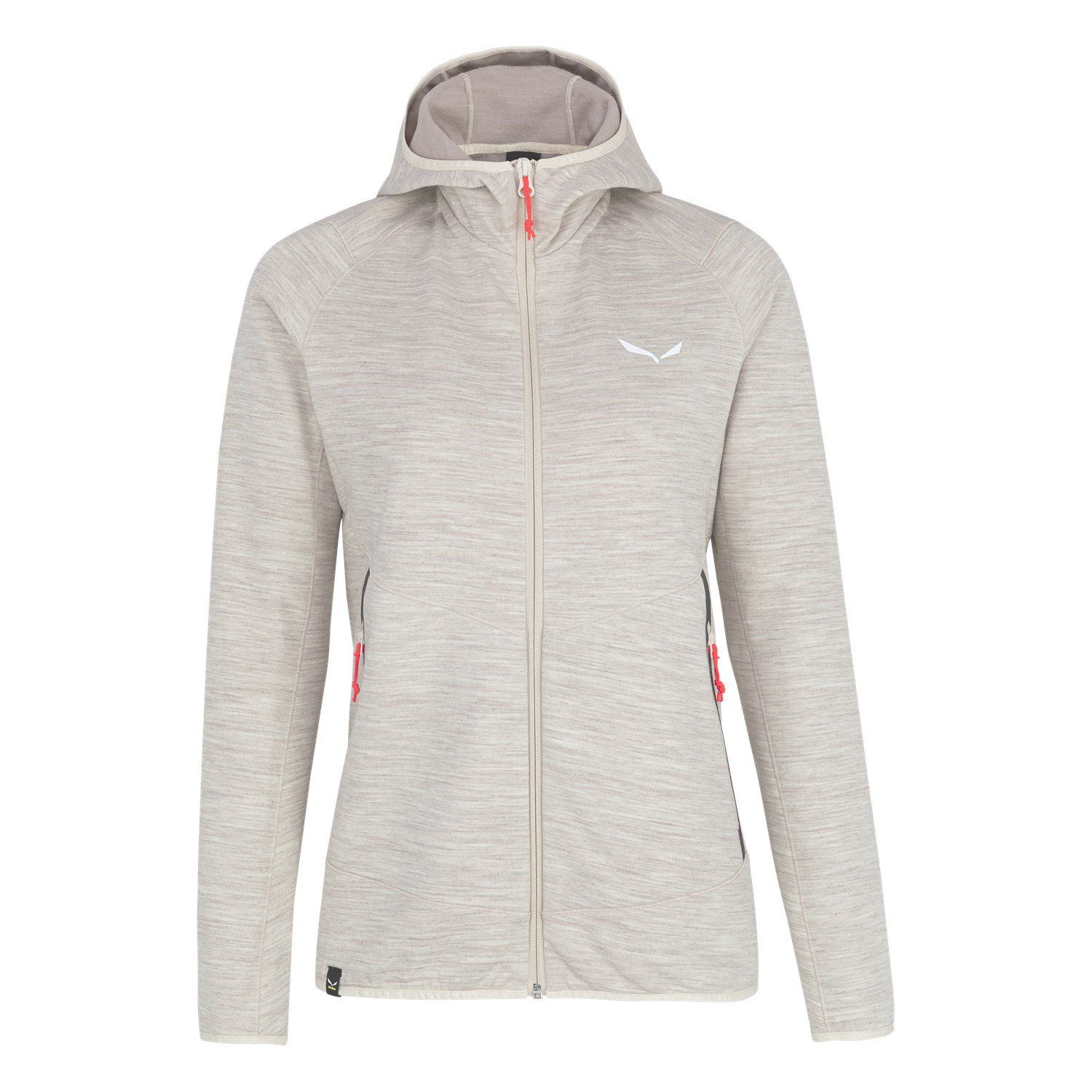 Salewa Fleecejacke Nuvolo Alpinewool mit Kapuze (4-Wege-Stretch, warm, atmungsaktiv)