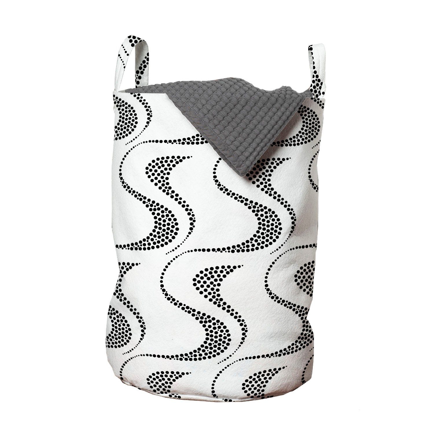Abakuhaus Wäschesäckchen Wäschekorb mit Kordelzugverschluss Diagonal Waving für Griffen Waschsalons, Dotted Abstrakt