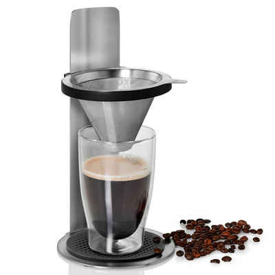 AdHoc Kaffeebereiter MR. BREW, Permanentfilter mit feinen Mikroporen, Edelstahl Permanentfilter für volles Geschmackserlebnis