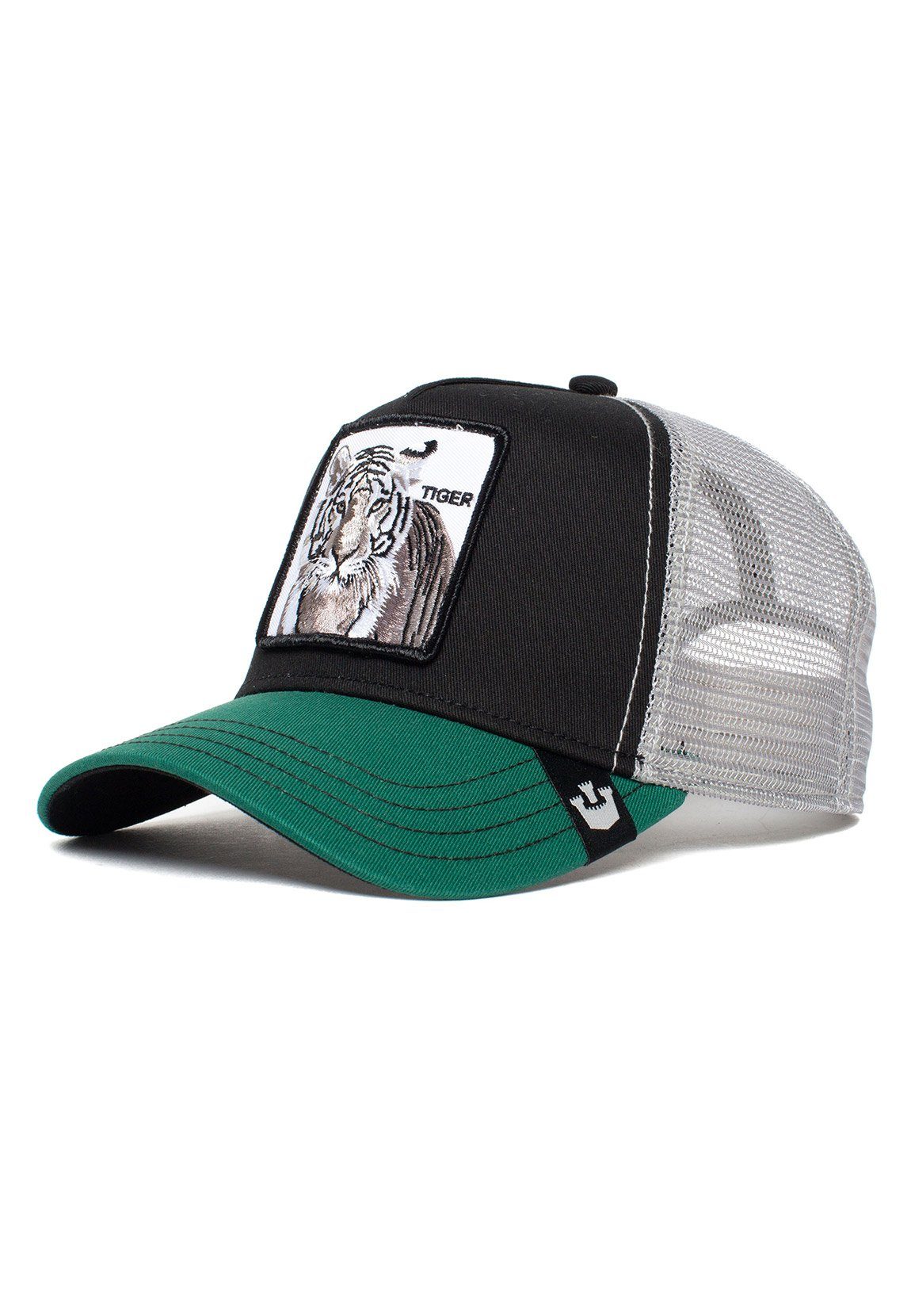 GOORIN Bros. Trucker Cap Goorin Bros. Trucker Cap THE WHITE TIGER Dark Green Schwarz Grün Grau