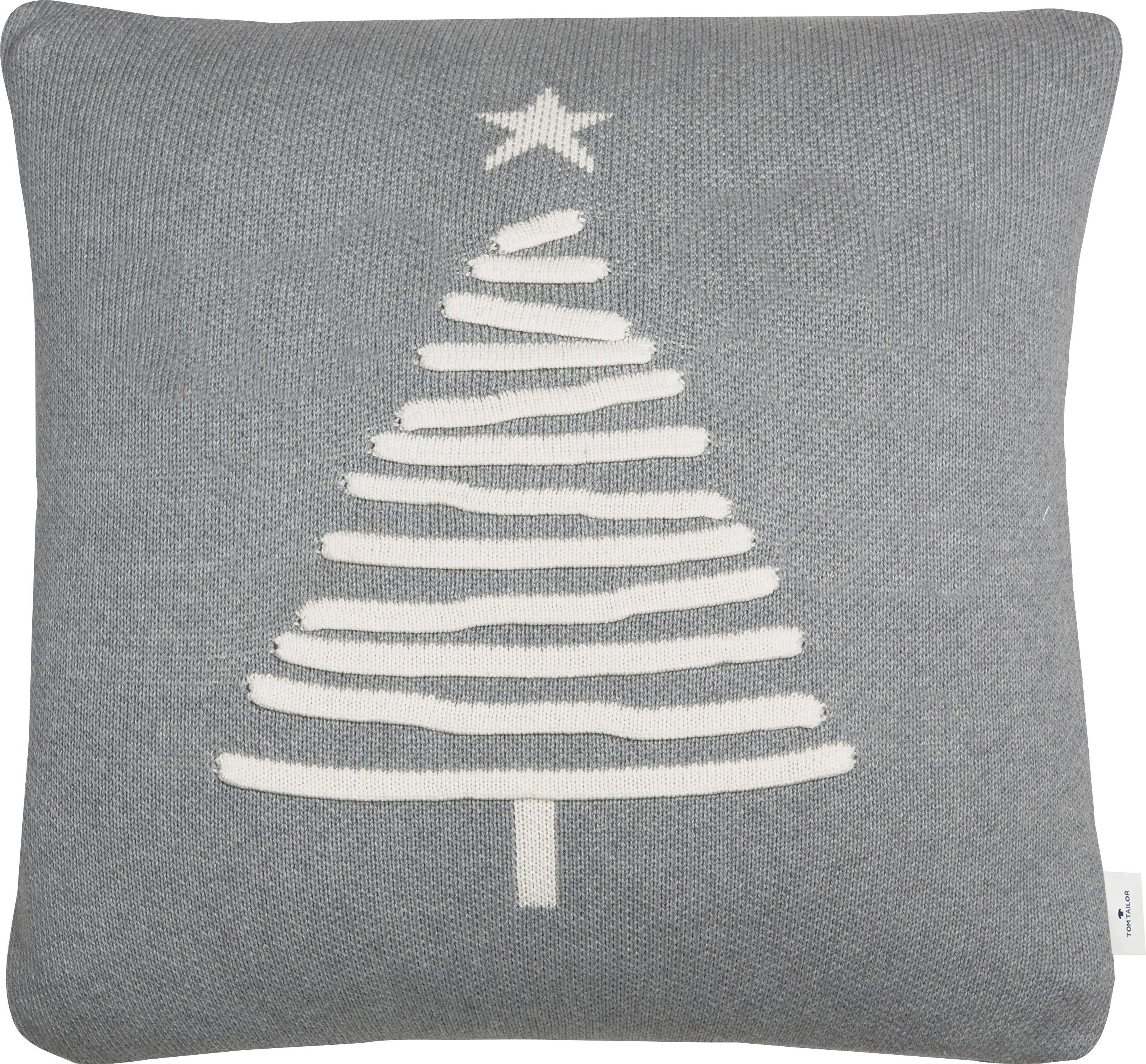 TOM TAILOR HOME Dekokissen Knitted Shiny Tree, Gestrickte Kissenhülle ohne Füllung mit Weihnachtsbaum-Motiv, 1 Stück. € 34,99