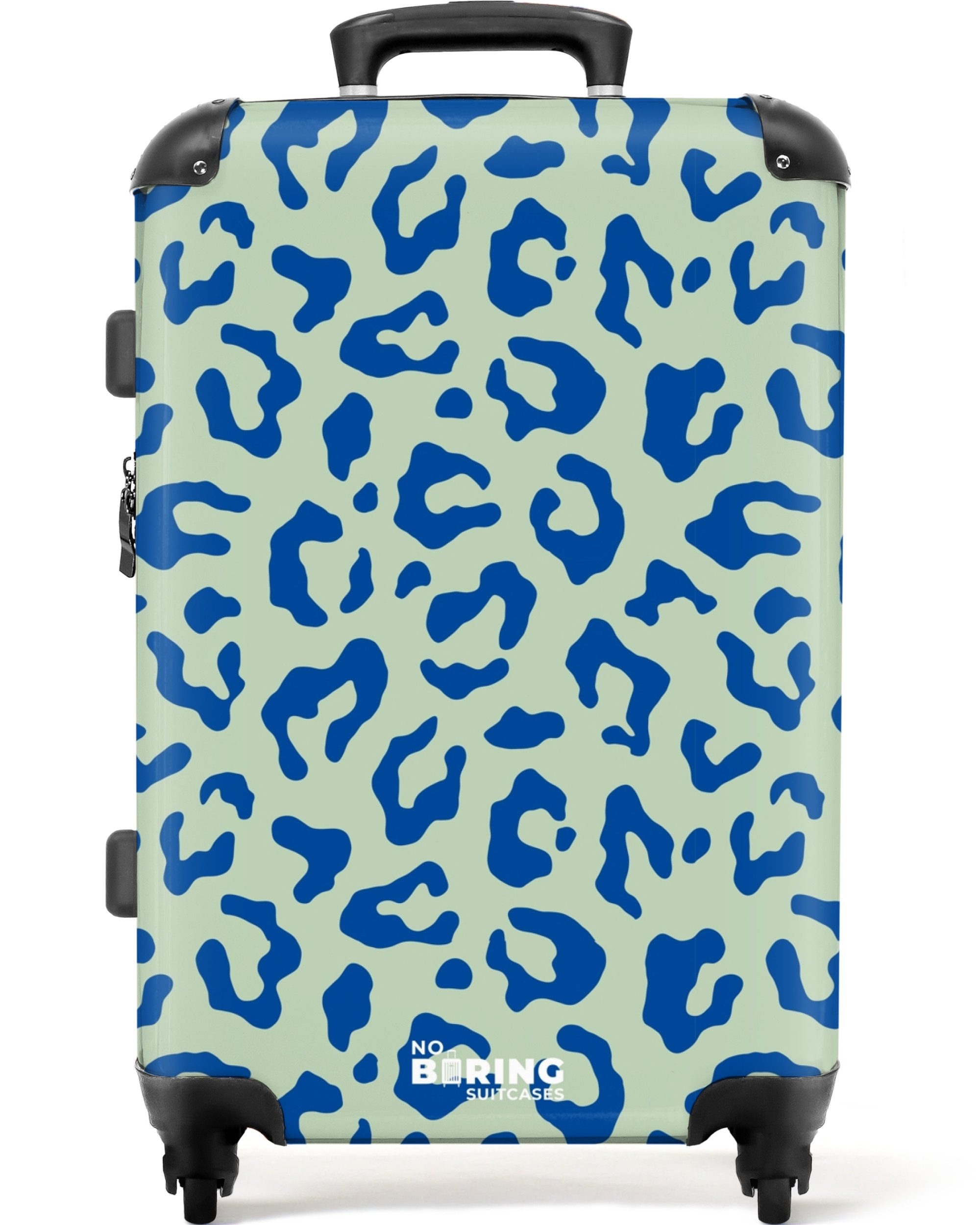 NoBoringSuitcases.com© Hartschalen-Trolley Blauer und grüner Pantherdruck günstig online kaufen