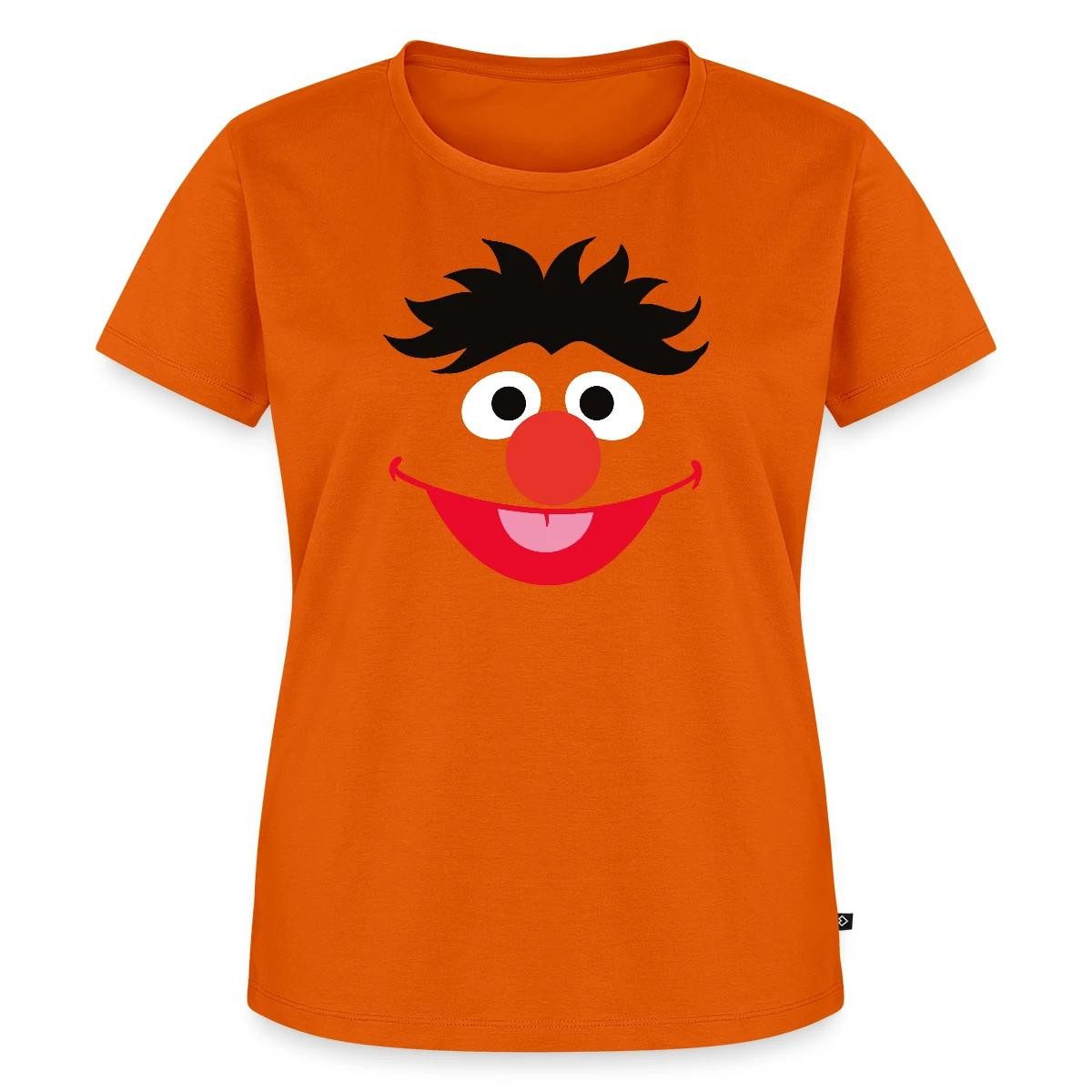 Spreadshirt T-Shirt Sesamstraße Ernie Gesicht Kostüm Karneval Frauen Premium T-Shirt (1-tlg)