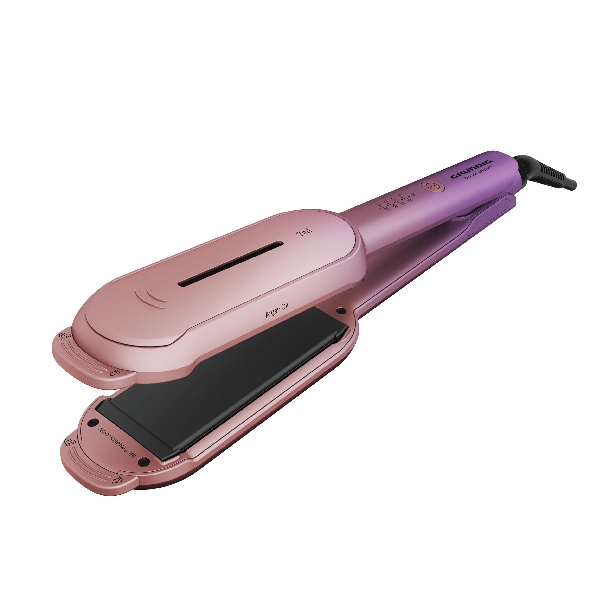 Grundig Glätteisen HS 8331 BotanikaTwist, 2-in-1 Haarstyler mit Keramikbeschichtung und Arganöl