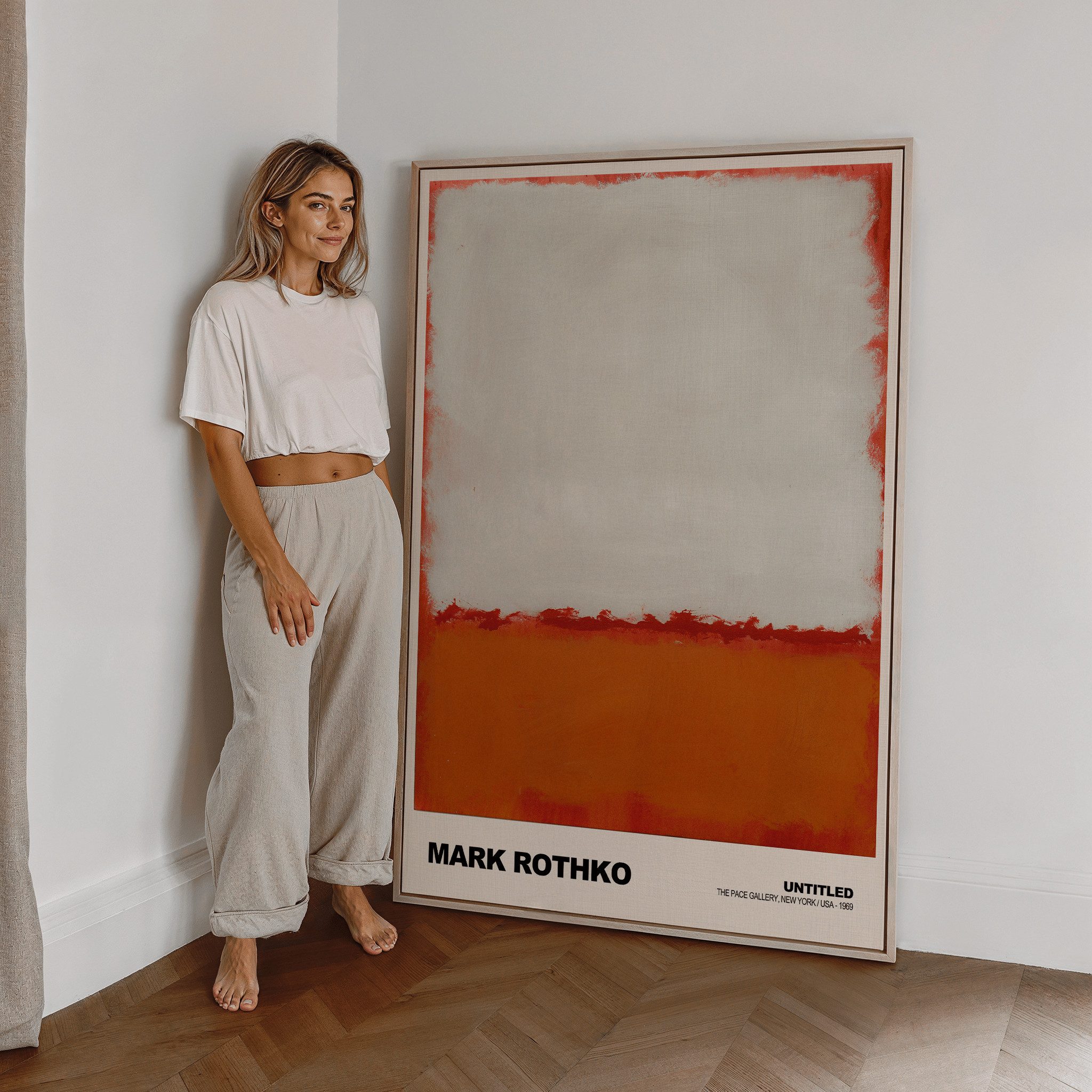 JUSTGOODMOOD Poster Mark Rothko Untitled White Red and Orange Abstrakter Expressionismus F, (1 St) – Bild 2 von 5