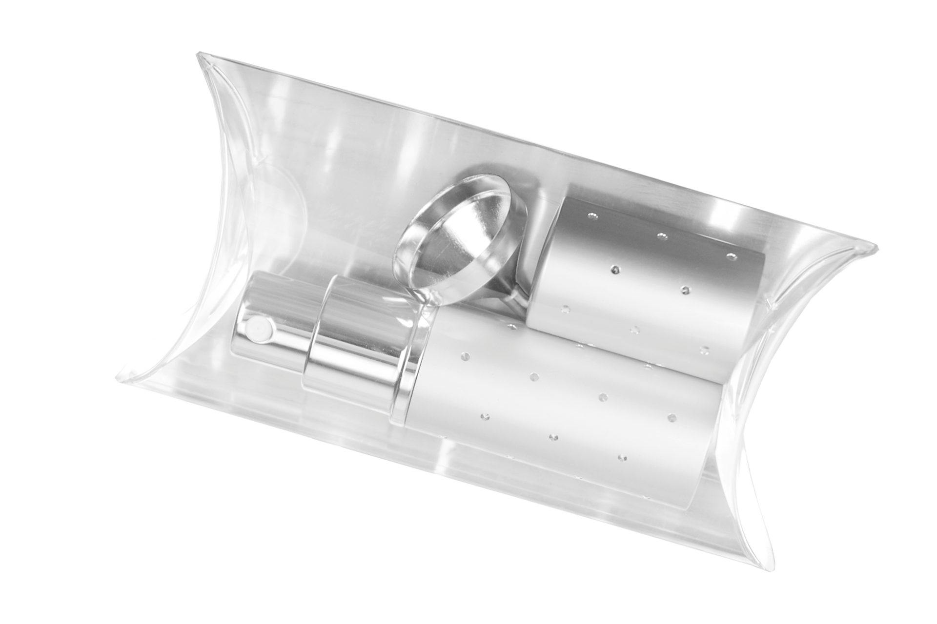 Parfümzerstäuber Taschenzerstäuber Silberfarben für 10 ml + Trichter silberfarben