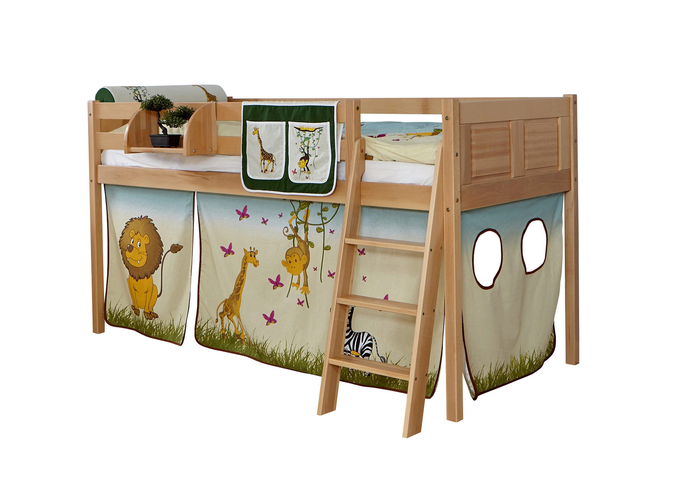 Ticaa Hochbett Hochbett "Eric" Country Buche Natur