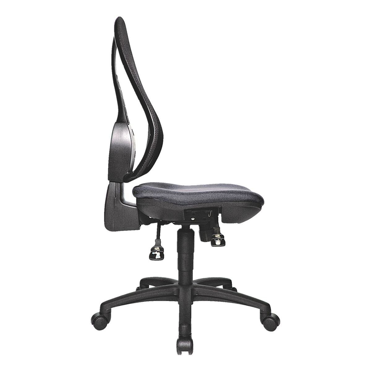 TOPSTAR Schreibtischstuhl Bandscheibensitz dunkelblau /ergonomische Open Armlehnen) (ohne mit Point SY, Netzrückenlehne