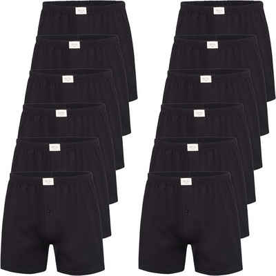 Phil & Co. Boxershorts 12 Stück Jersey Boxer Pant Herren Übergrößen schwarz oder blau M - 5XL (12-St)