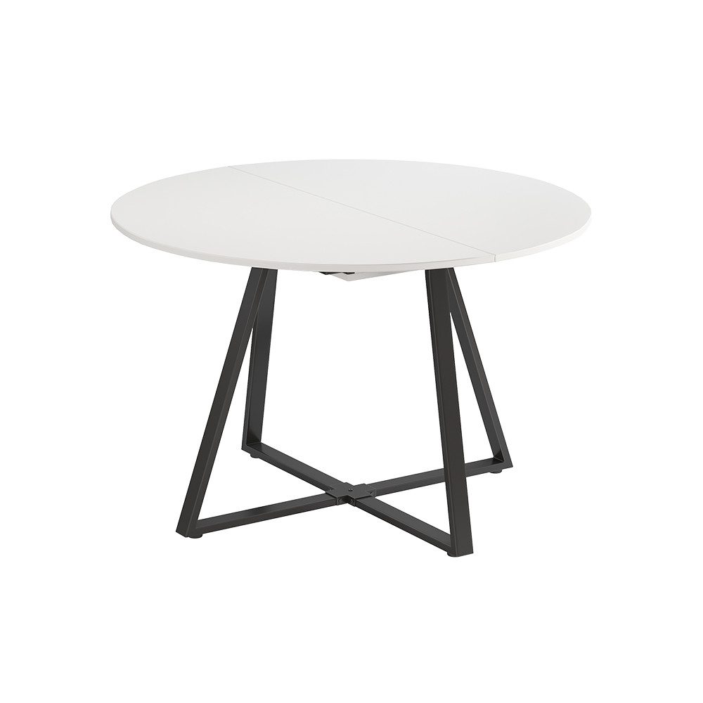 Vicco Esstisch Loyd, Weiß/Schwarz, 120 x 120 cm ausziehbar günstig online kaufen