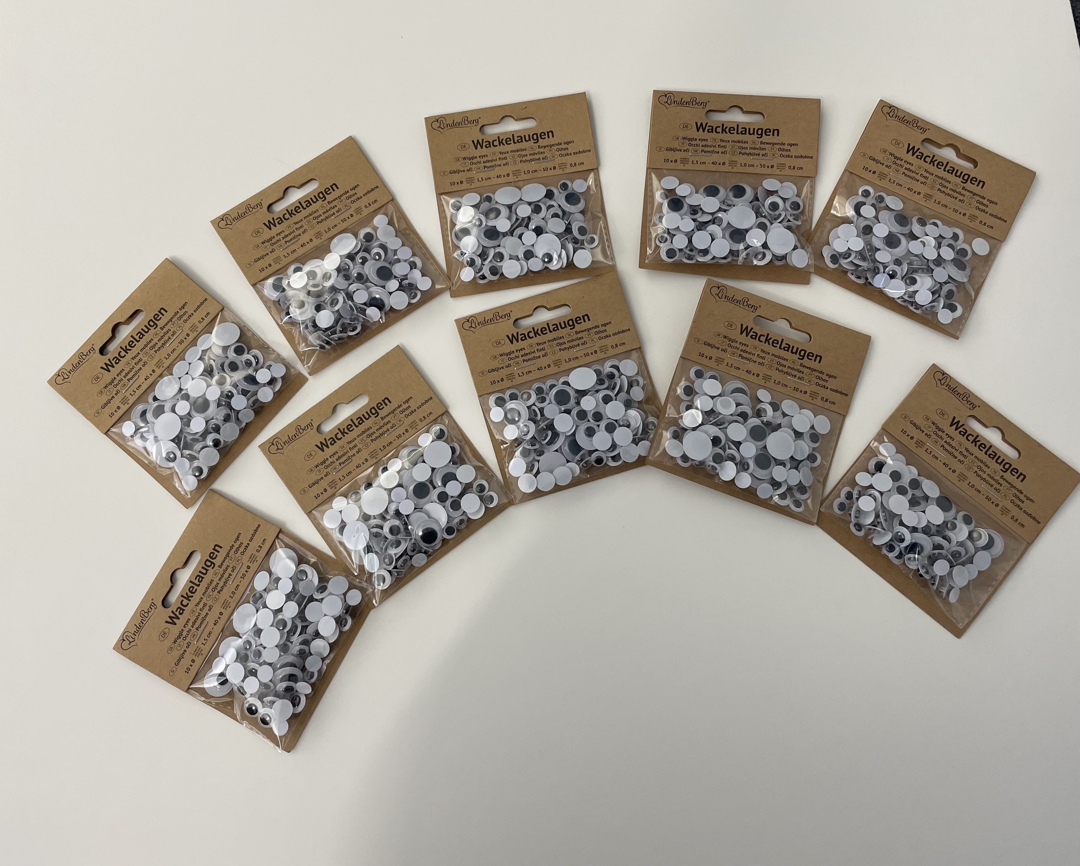 LindenBerg Sticker Wackelaugen, Kulleraugen, rund, verschiedene Größen 1000 Stück, (1000-tlg), Dekorativ