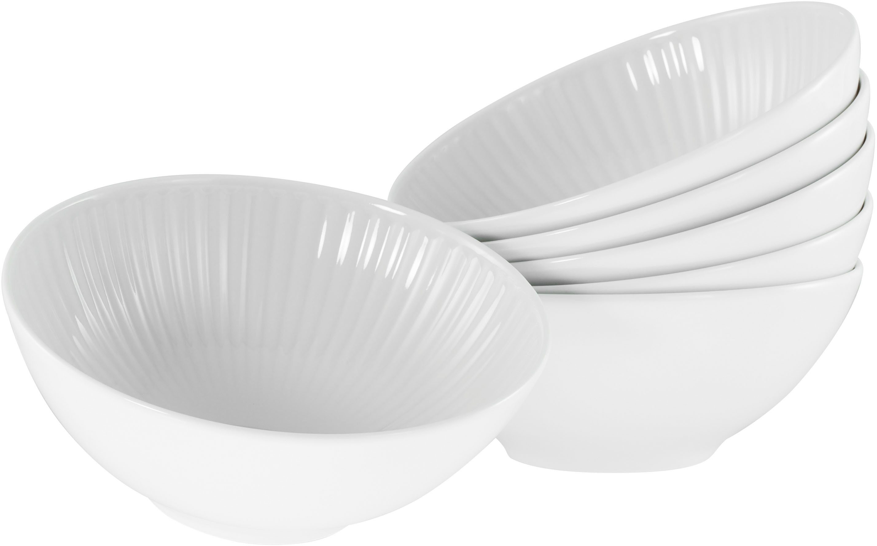 CreaTable Müslischale Valencia, Mehrzweckschale 6-tlg, Porzellan, (Set, 6-tlg), Elegant, Boho Chic