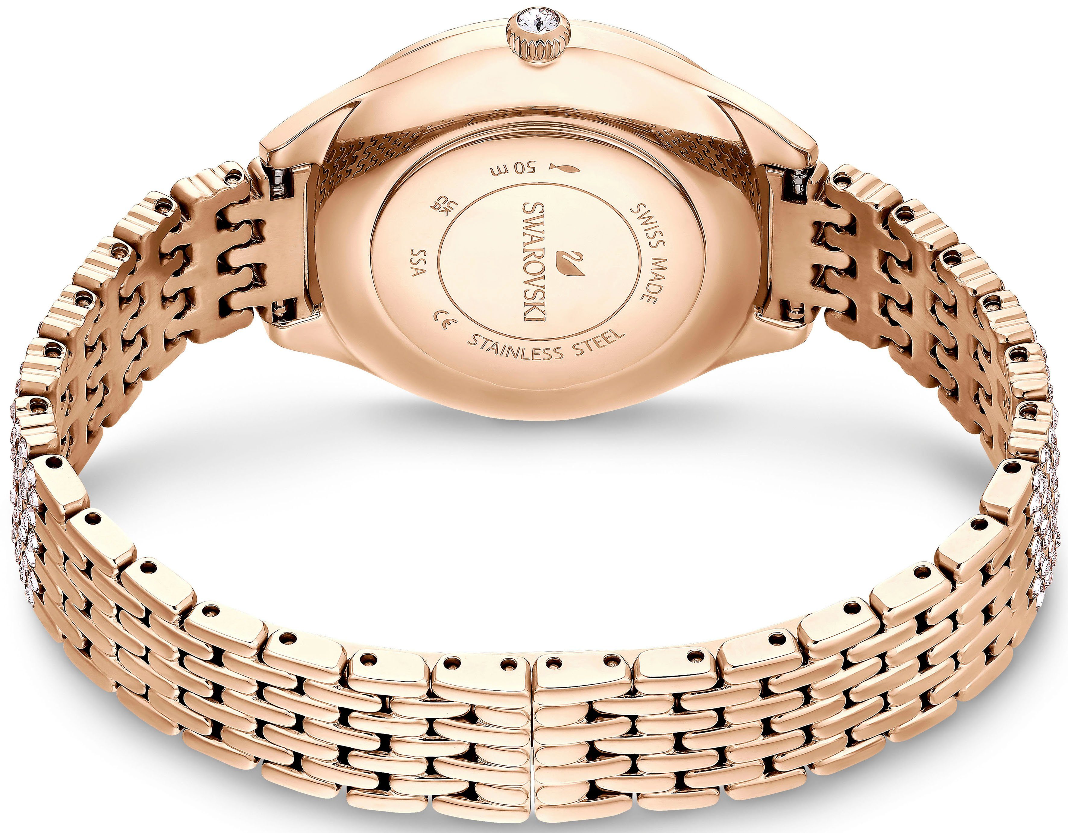 Swarovski Schweizer Uhr ATTRACT PAVÈ, 5644053 roségold Metallarmband