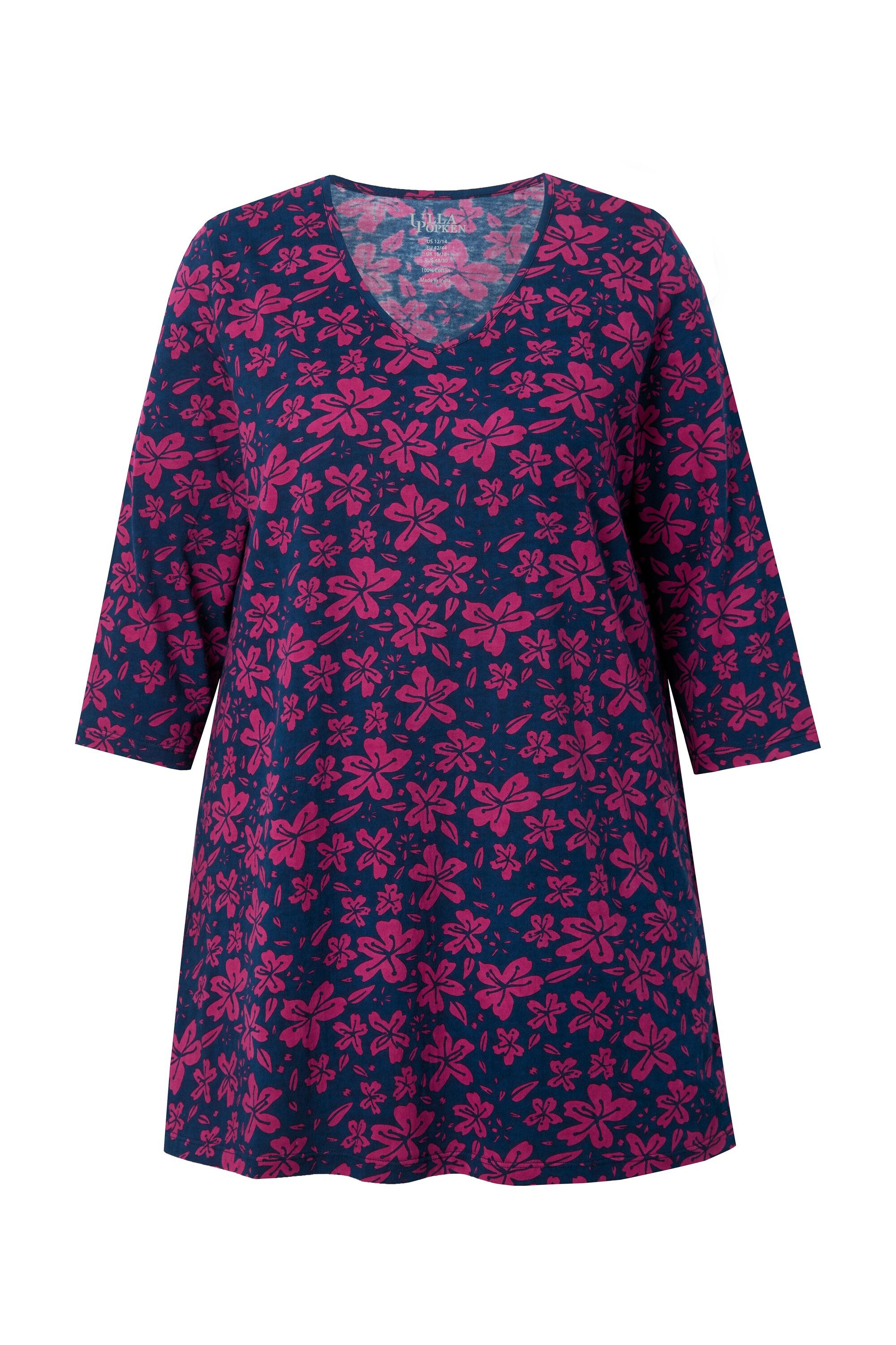 Ulla Popken Longshirt Longshirt Blüten A-Linie günstig online kaufen