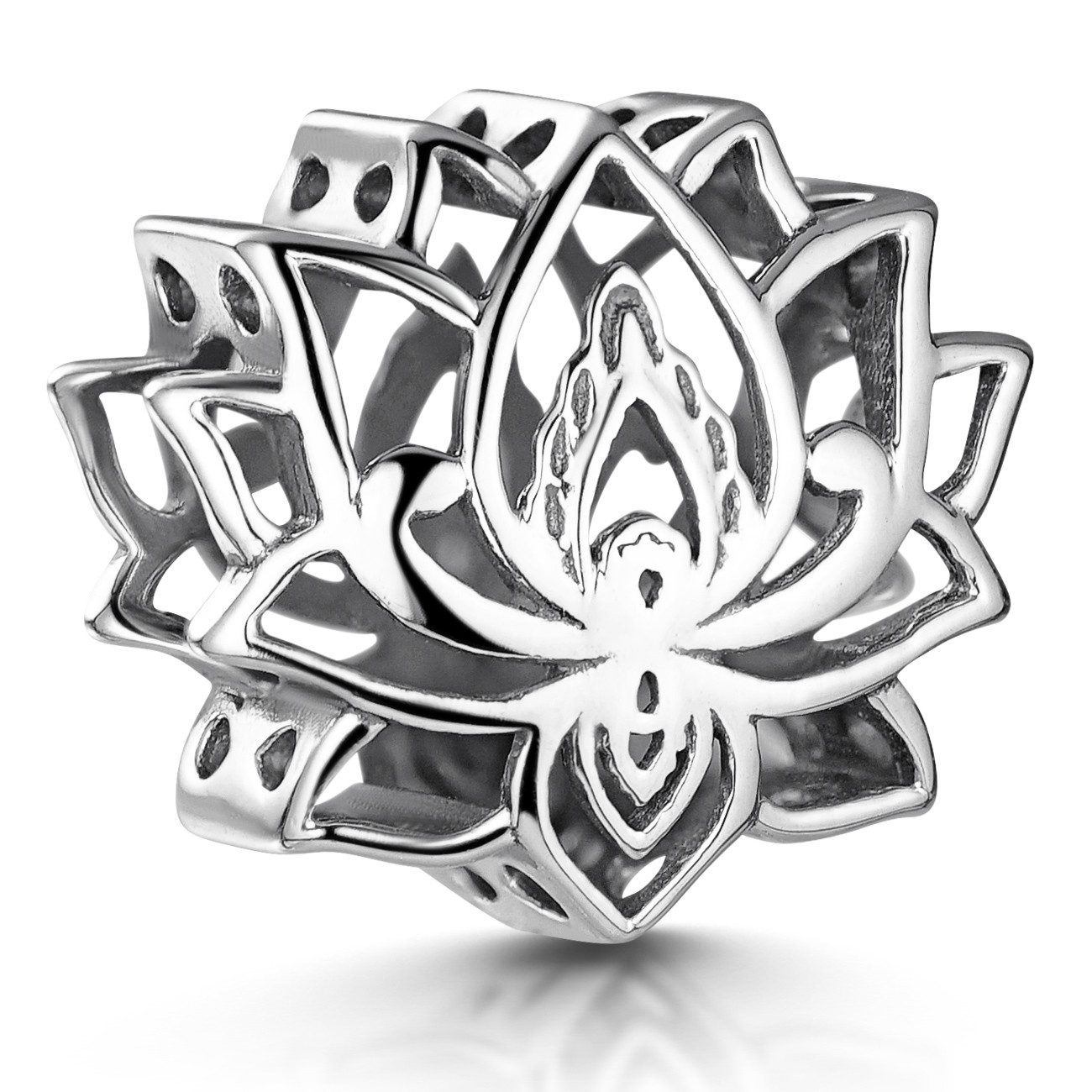 Materia Charm Blume Lotus / Lotusblüte 748, Bead aus 925 Sterling-Silber