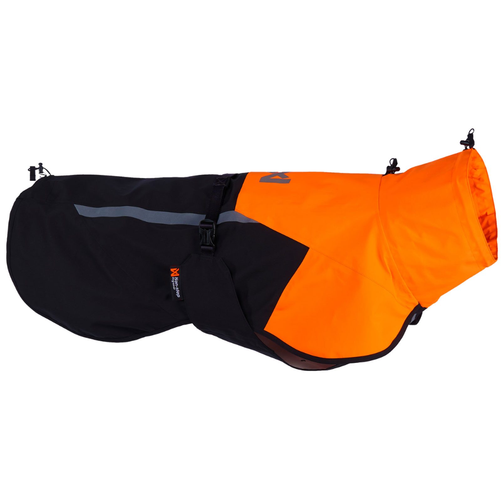 Non-stop dogwear Hundejacke FJORD RAINCOAT 2.0 orange, Wind- und wasserdichter Regenmantel