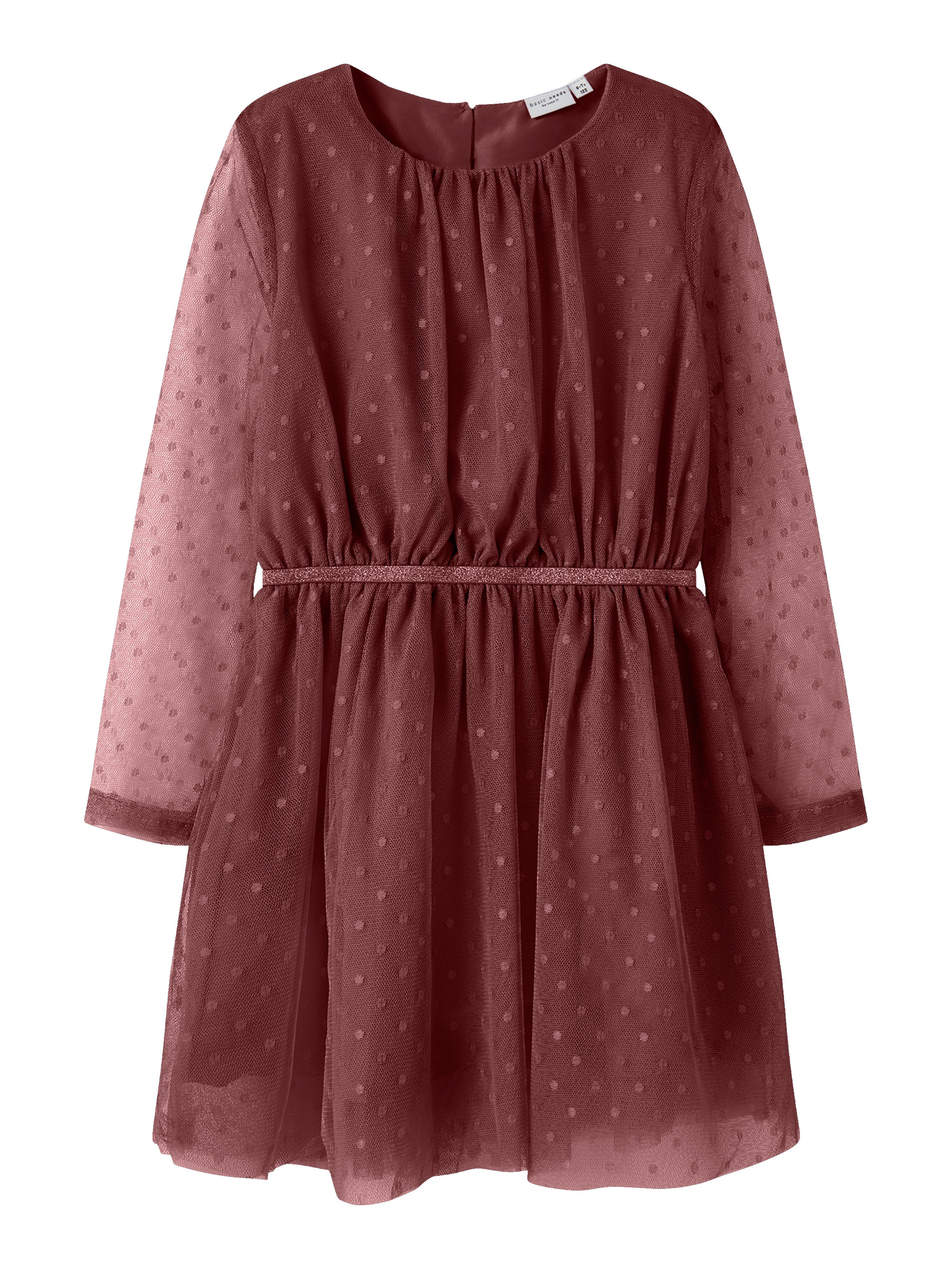 Name It Minikleid NKFVABOS LS DRESS NOOS elastische Taille, Glitzer - Effekt