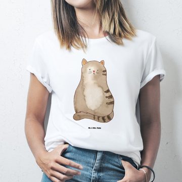 Mr. & Mrs. Panda T-Shirt Katze sitzend - Weiß - Geschenk, Liebe, Nachthemd, Katzendeko, Geburs (1-tlg)