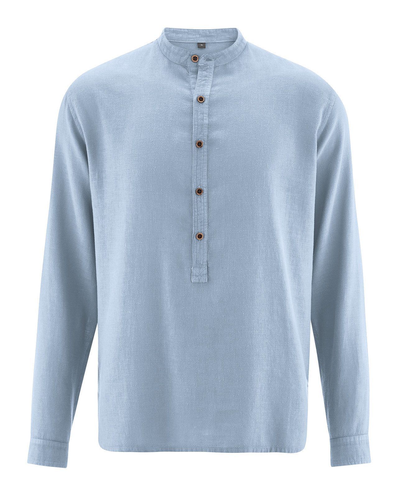 HempAge Langarmhemd Stehkragen Schlupfhemd Hanf/Biobaumwolle Casual Fit