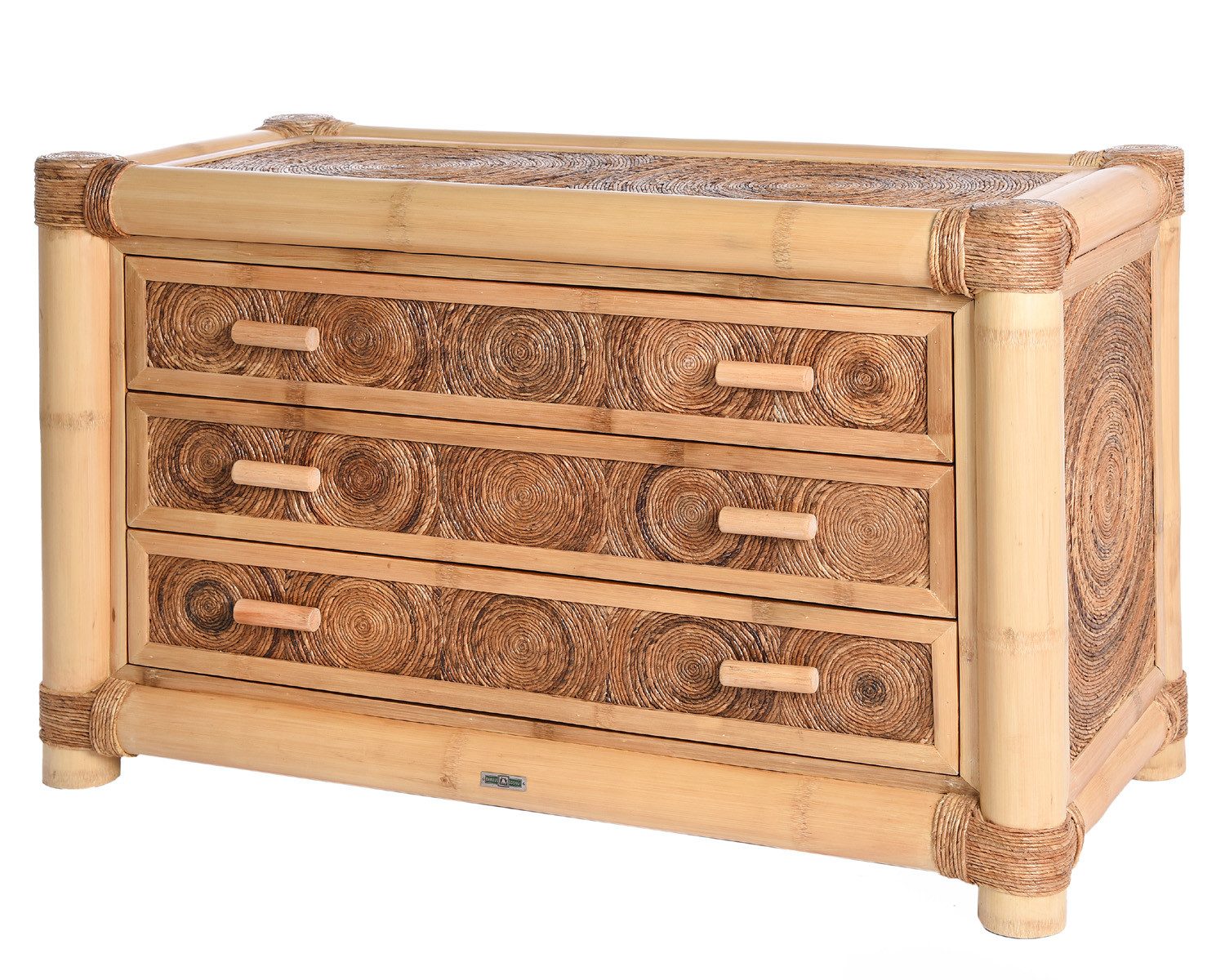 Bambus-Lounge Kommode Celebes Sideboard B120 cm Kommode f. Schlafzimmer Wohnzimmer Schrank