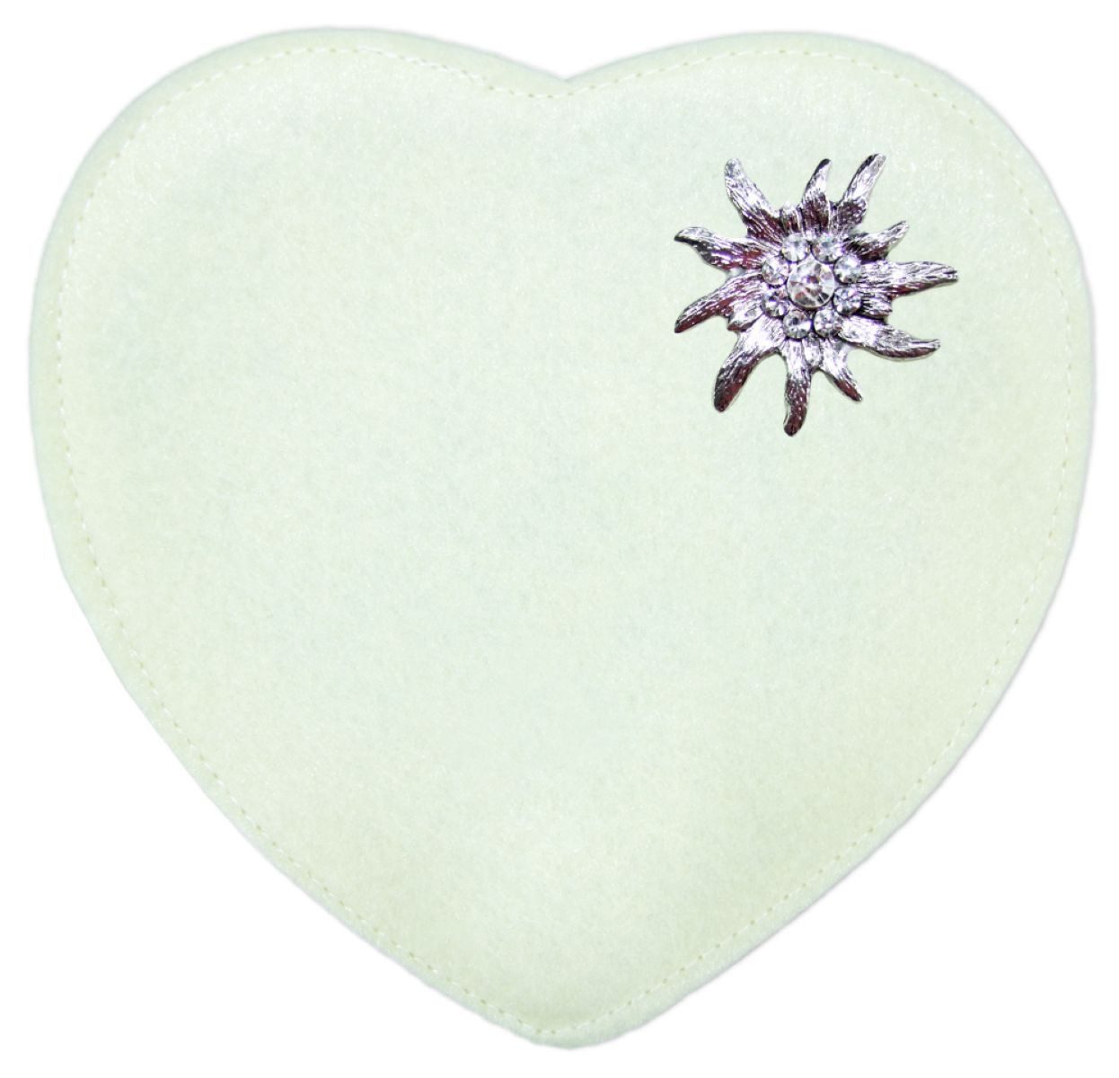 Trachtenland Trachtentasche Herz Trachten Handtasche mit Edelweiß, Vanille