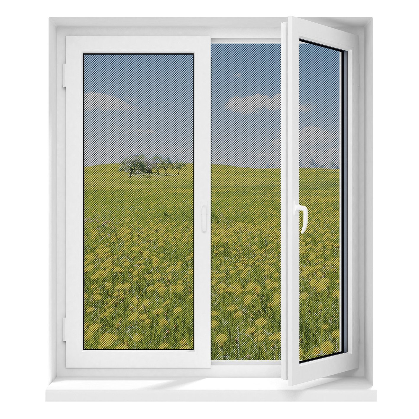 Insektenschutzplissee Fenster Fliegengitter, Moskitonetz 150x130 EASYmaxx, 2er-Set Magnetbefestigung, Schwarz