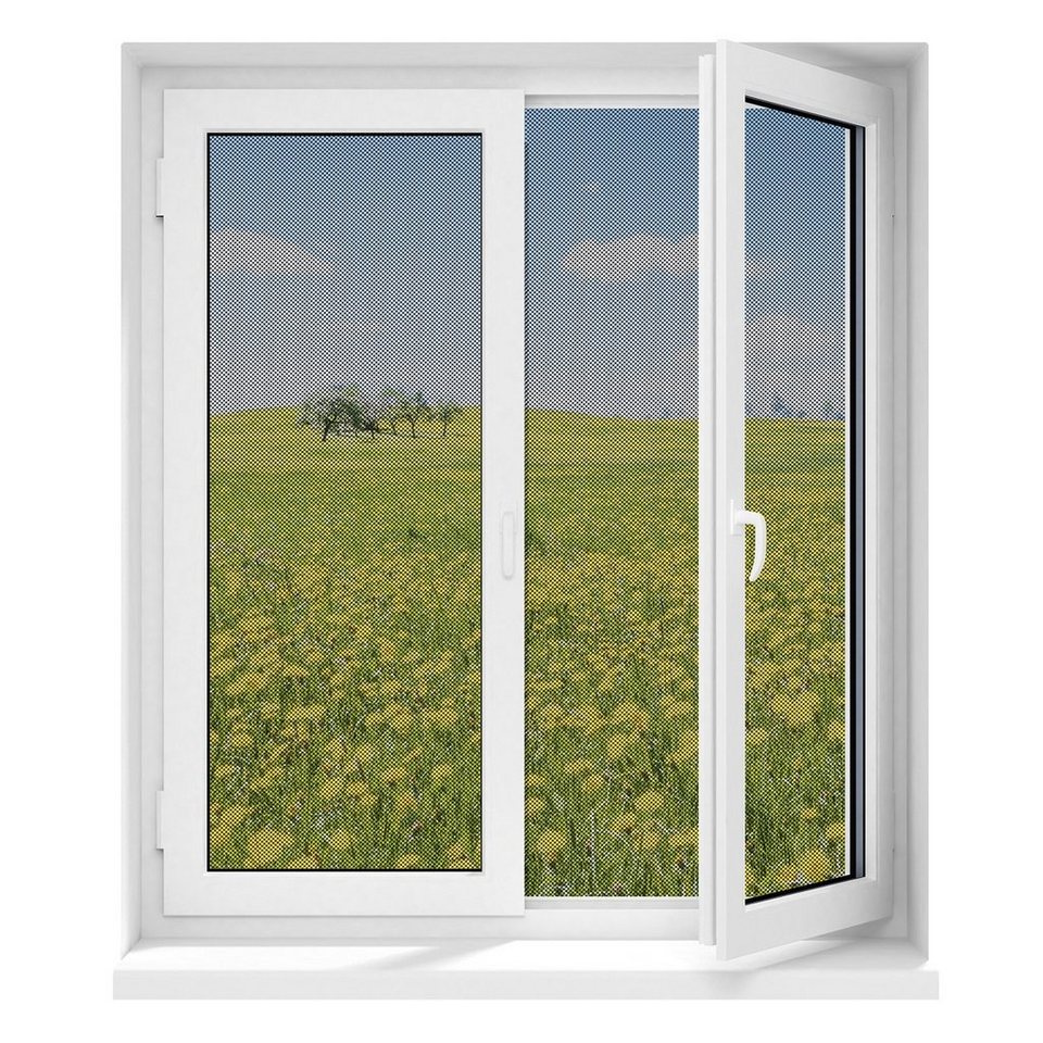 Insektenschutzplissee Moskitonetz Fenster Fliegengitter, EASYmaxx,  Magnetbefestigung, 150x130 Schwarz 2er-Set