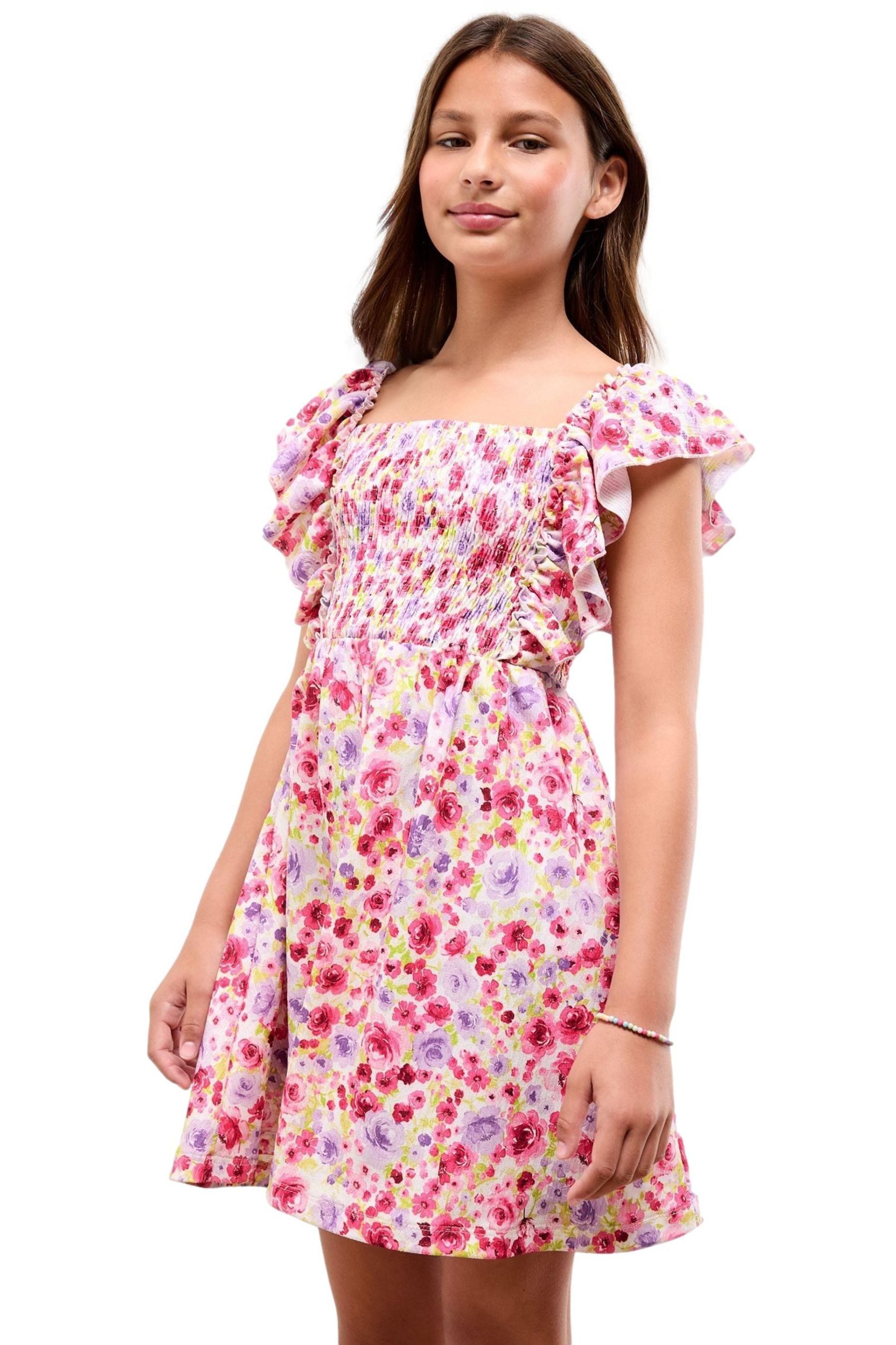 LIPSY Jerseykleid Lipsy Rüschenkleid aus Jersey mit Blumenmuster (1-tlg)