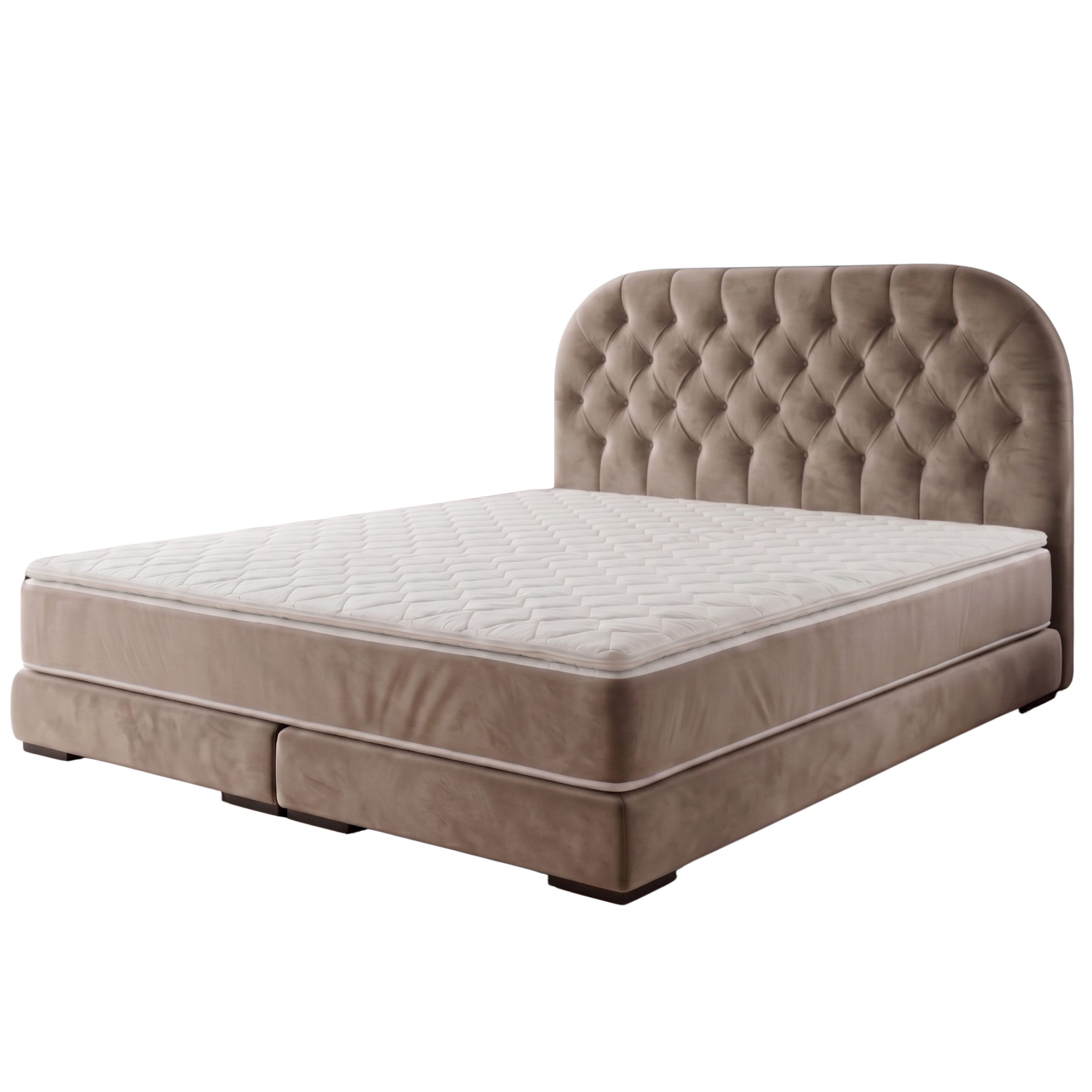 A&J MöbelLand GmbH Polsterbett LEON mit Kopfteil - Stilvolles Bettgestell für Ihr Schlafzimmer (Länge: 209 cm, Höhe Kopfteil: 110 cm, 4 Kopfteil-Varianten, 7 Größen zur Auswahl, Modernes Design, TOP ANGEBOT!, Inklusive Bettgestell), Komplettgestell-Set