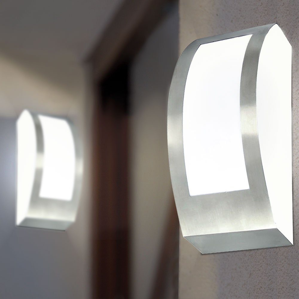 etc-shop Leuchte Außen Fernbedienung Außen-Wandleuchte, Lampe Edelstahl Fassaden Wand