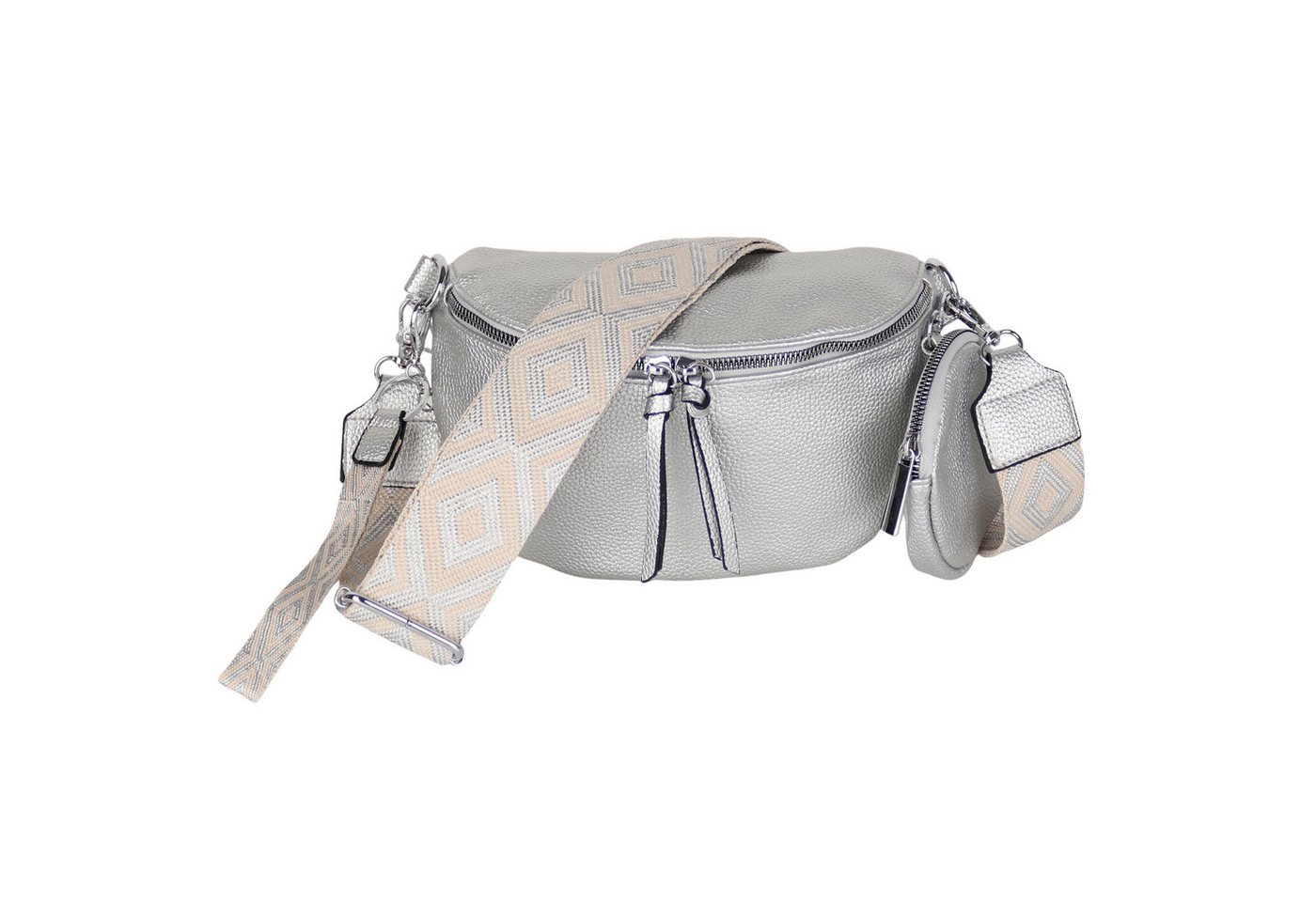 MIRROSI Bauchtasche Damen Taschen, Umhängetasche, Brusttasche, 26x16x8cm Veganes Leder (Schultertasche für jeden Anlass, (dazu 1x Schlüsselband und 1x Münzenbeutel), Crossbody Bag, Bohemian gemusterten & verstellbaren Schulterriemen