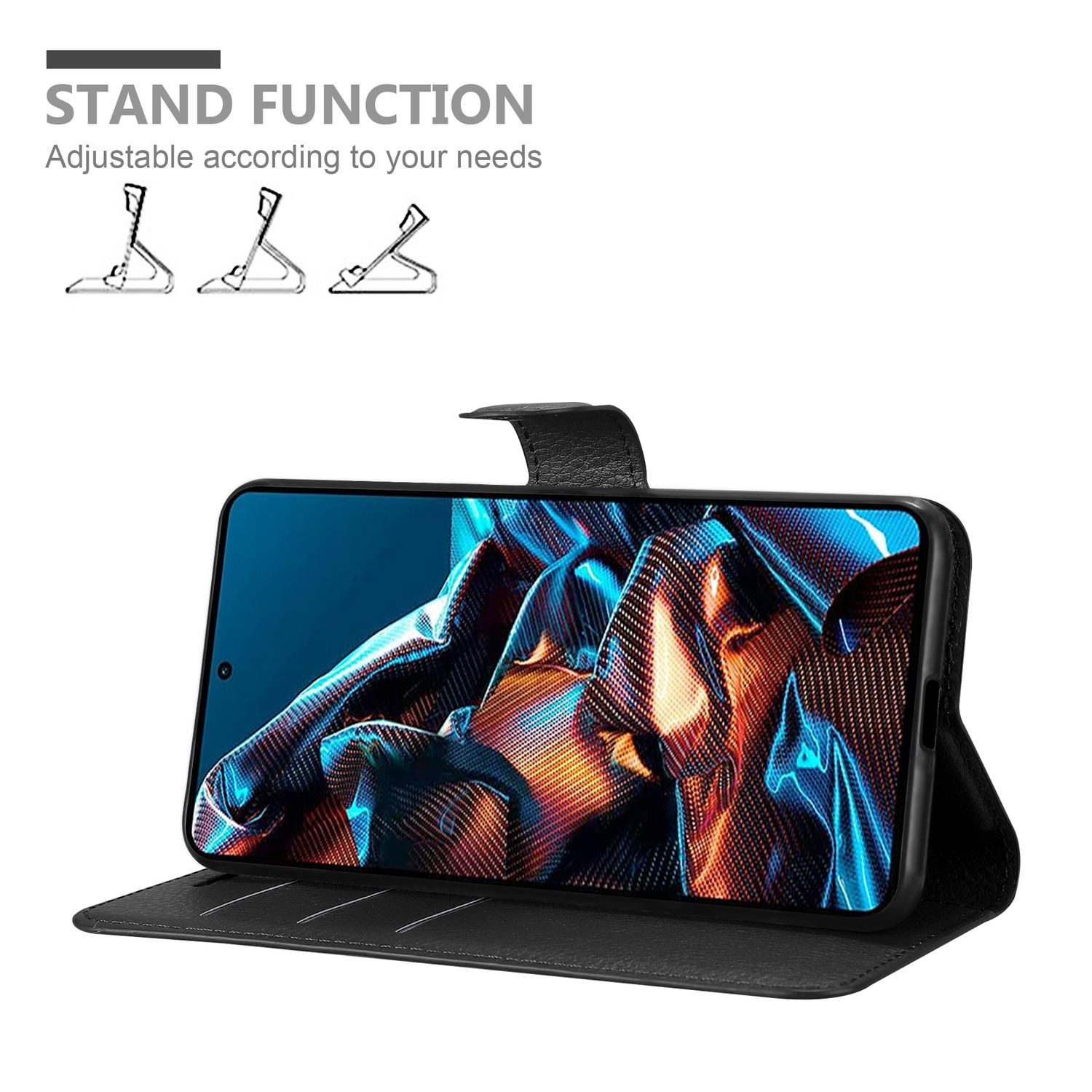 Cadorabo Handyhülle für Xiaomi Poco X5 Pro Hülle Xiaomi Poco X5 Pro, Hülle Schutzhülle mit Standfunktion, Kartenfach und Magnetverschluss