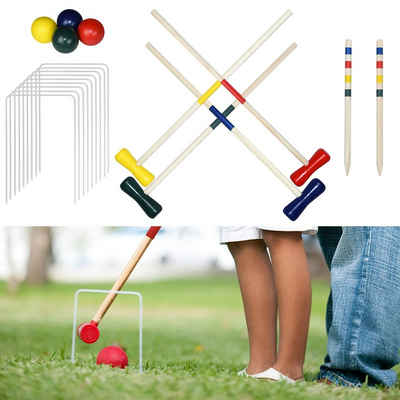 UISEBRT Spielzeug-Gartenset Krocket Set Croquet Outdoor, für 4 Spieler