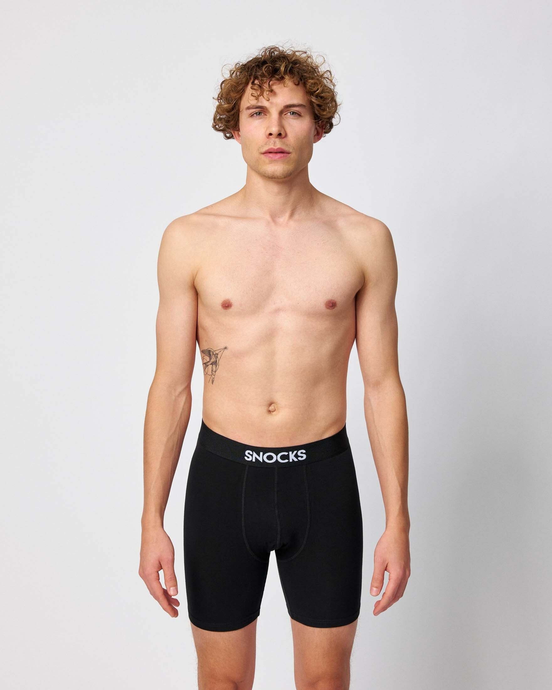 SNOCKS Boxershorts Enge Unterhosen mit längerem Bein Herren Männer (6-St) aus Bio-Baumwolle, ohne kratzenden Zettel, bequem durch längeres Bein